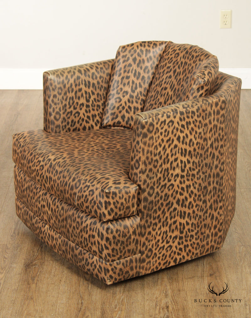 Disque Furniture Corp. Swivel Cheetah Print Swivel Club Chair