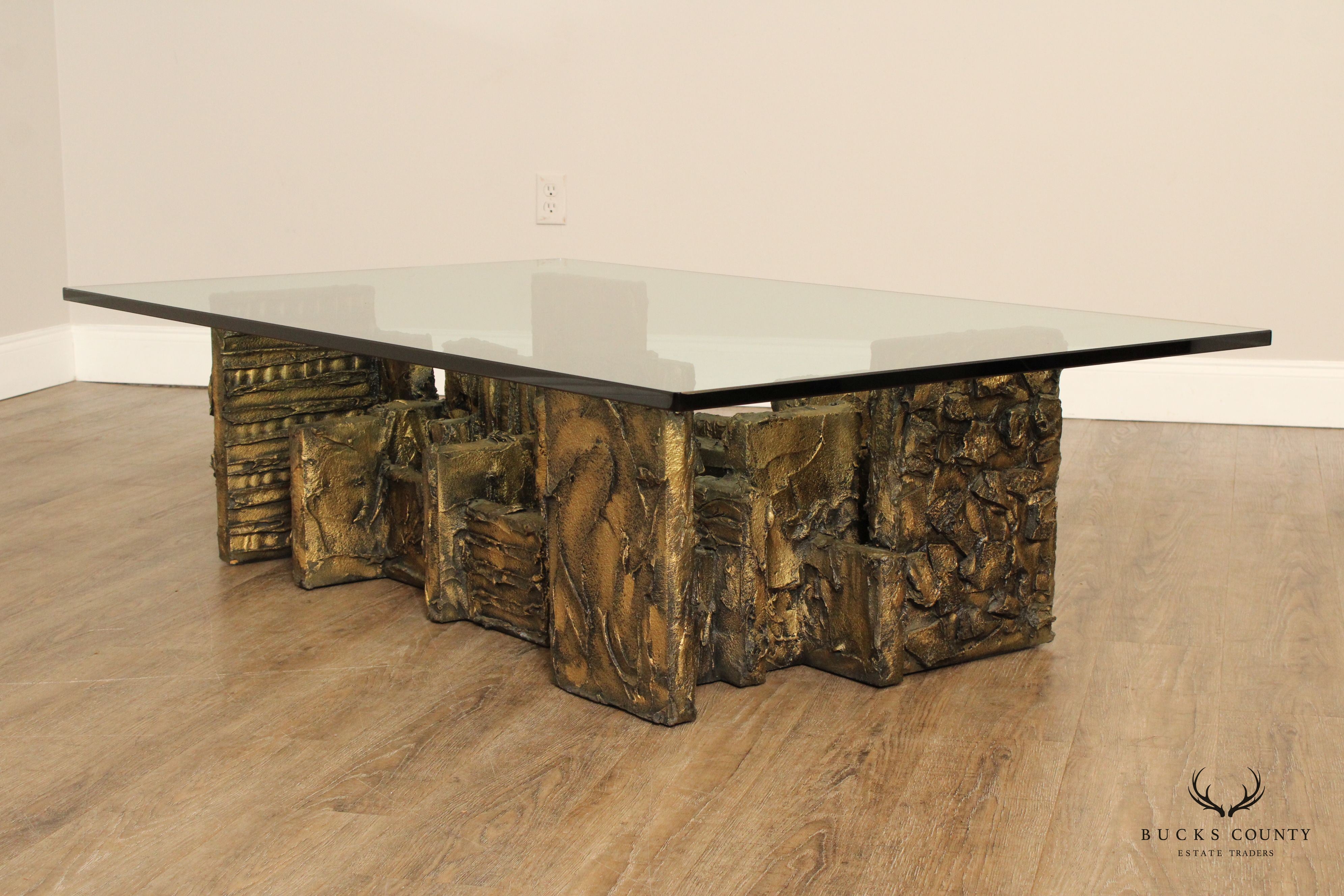 Paul Evans Brutalist Style 'PE 131' Bronzed Coffee Table