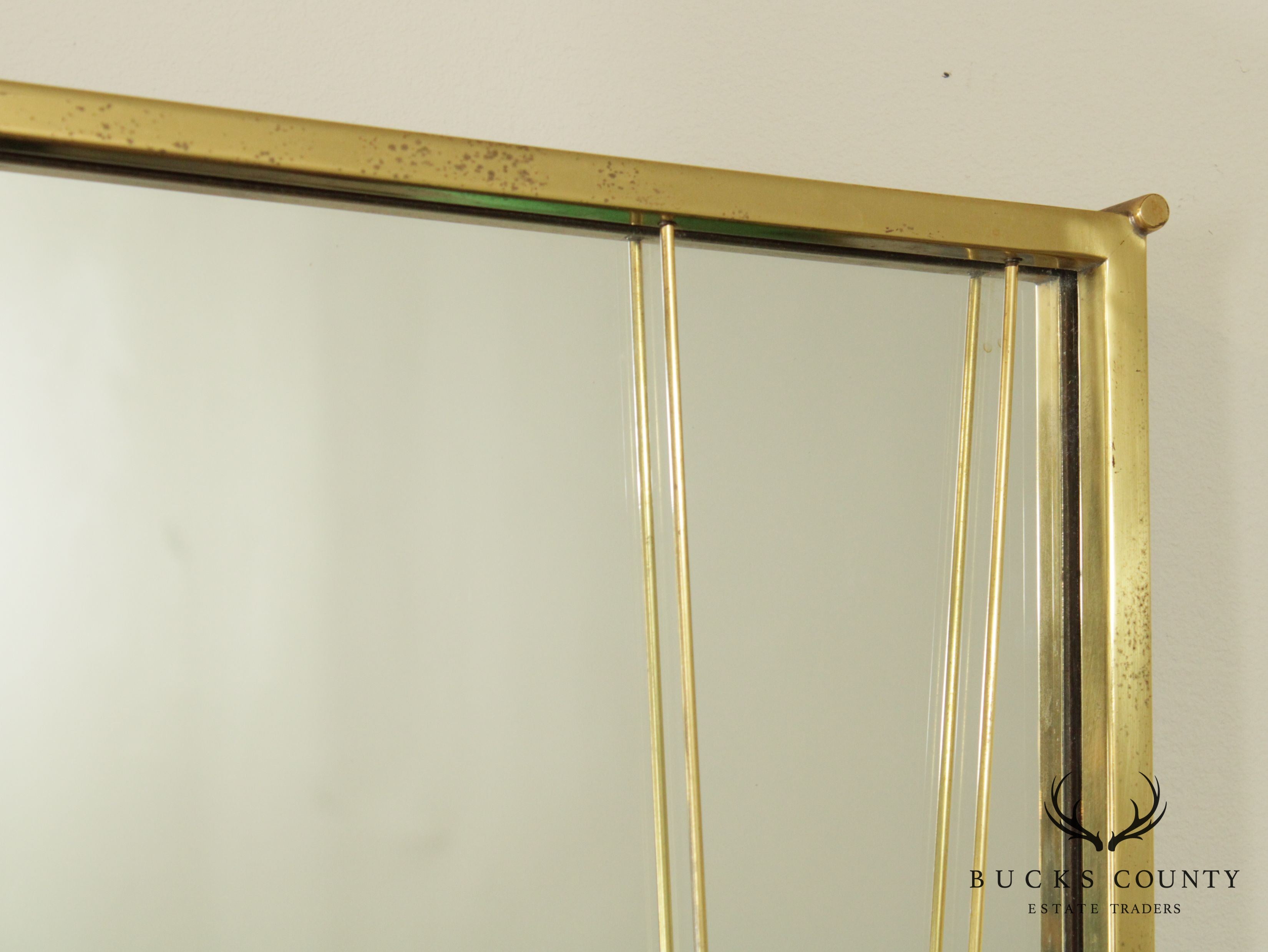 Paul McCobb Mid Century Modern Brass X Mirror