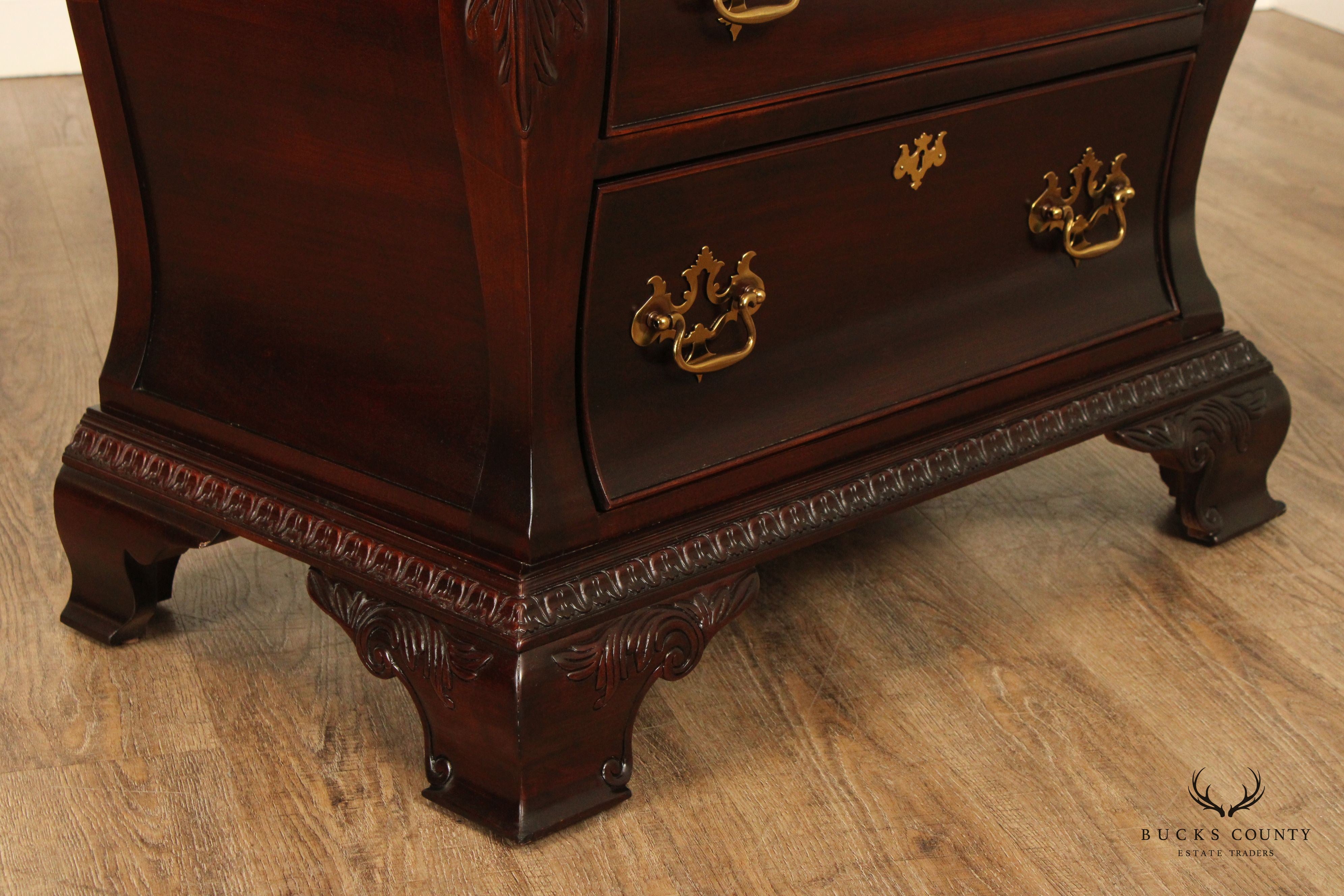 Century Furniture Rococo Style Pair of Mahogany Nightstands