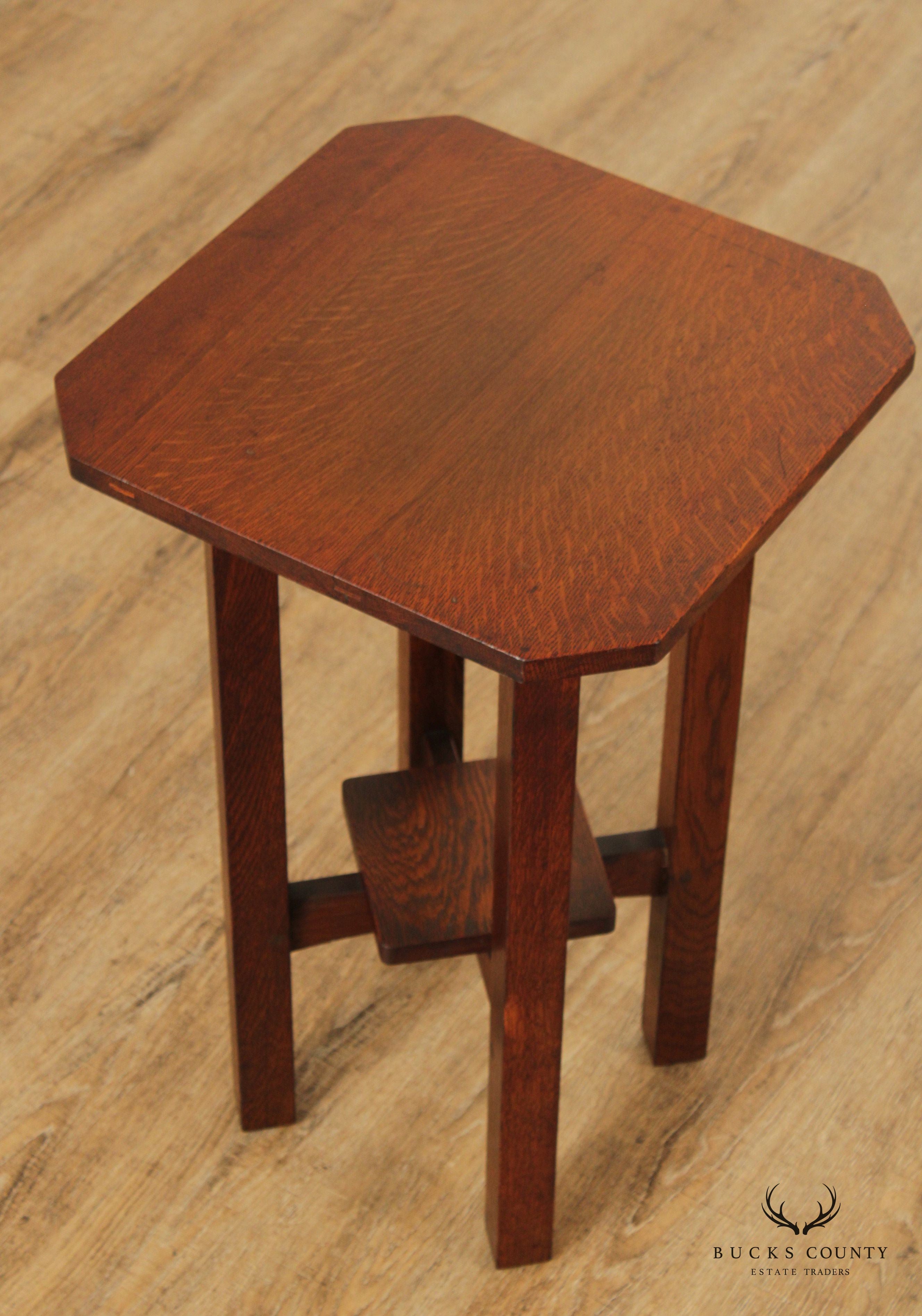 L & J G Stickley Antique Mission Oak Lamp Table