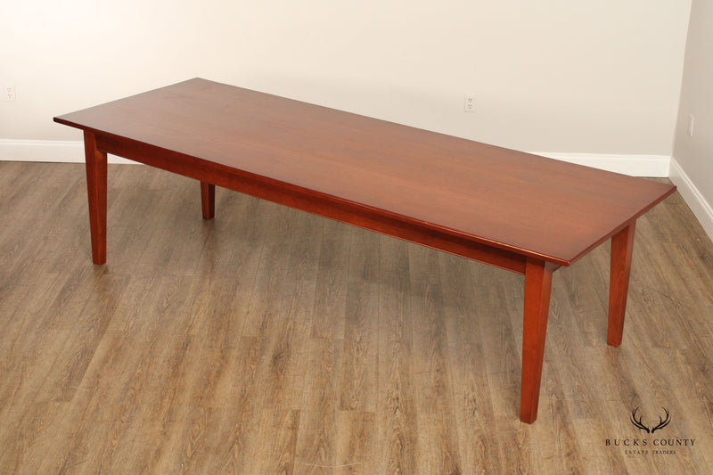 Hand Crafted Solid Cherry Long Farmhouse Style Dining Table