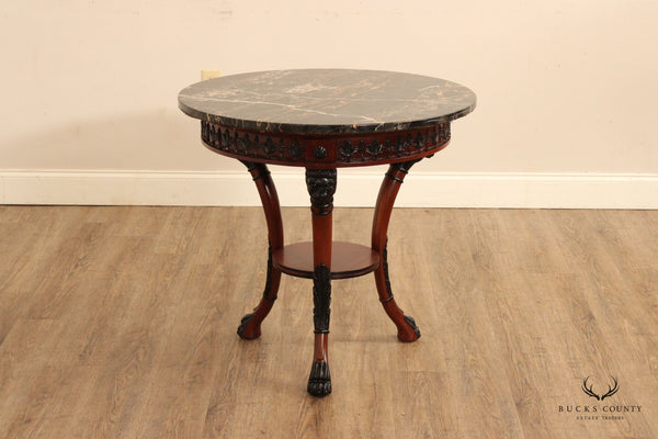 Regency Style Round Marble Top Center Table