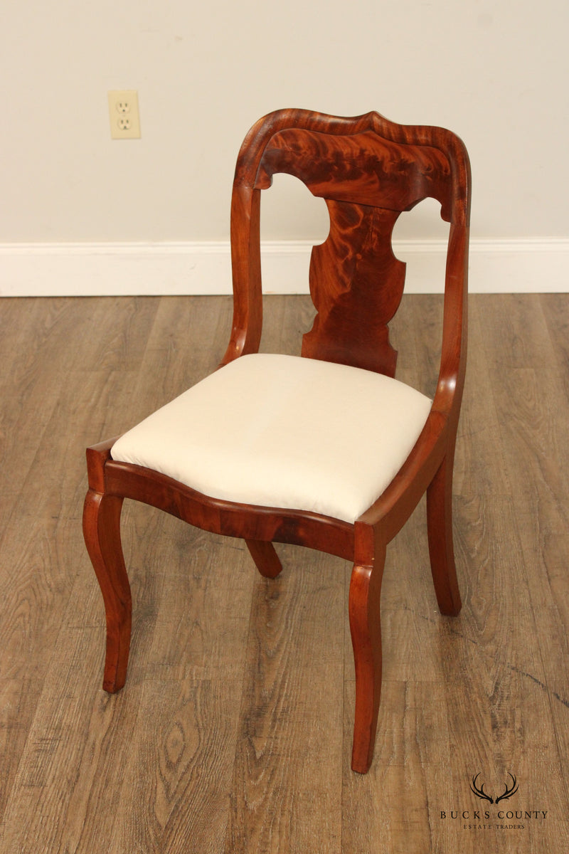 Antique Victorian Gothic Revival Set of Eight Carved Mahogany Dining Chairs