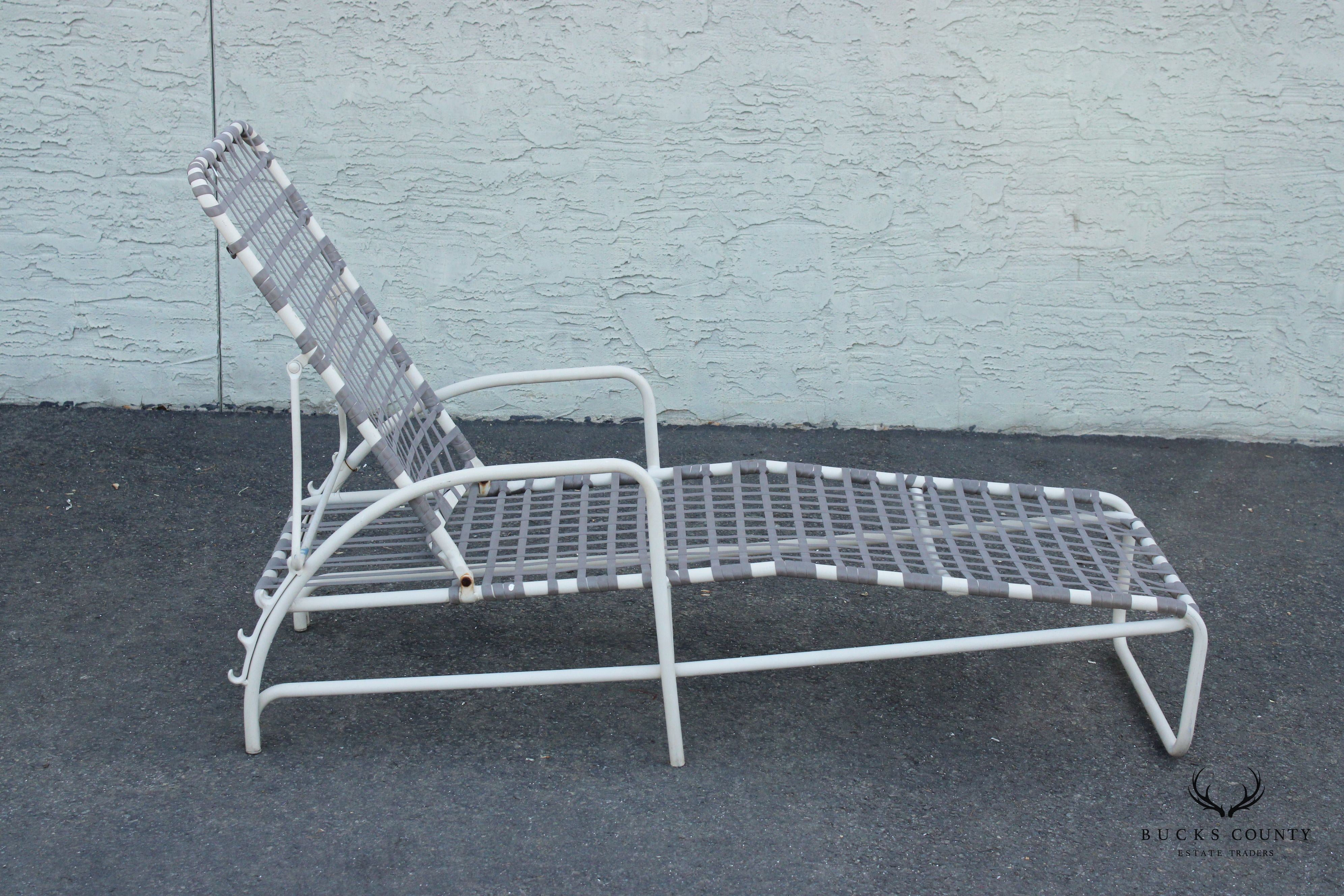 Mid Century Modern Outdoor Patio Reclining Chaise Lounge