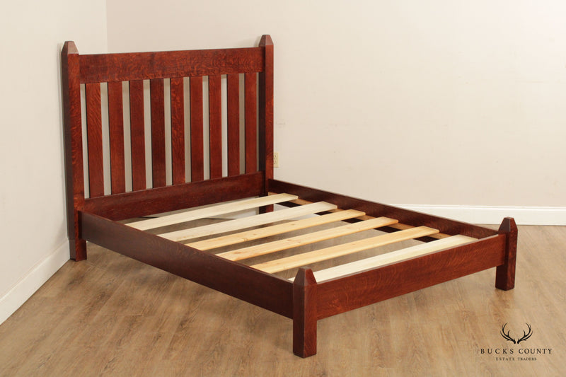 Custom Arts and Crafts Mission Style Oak Queen Size Bed