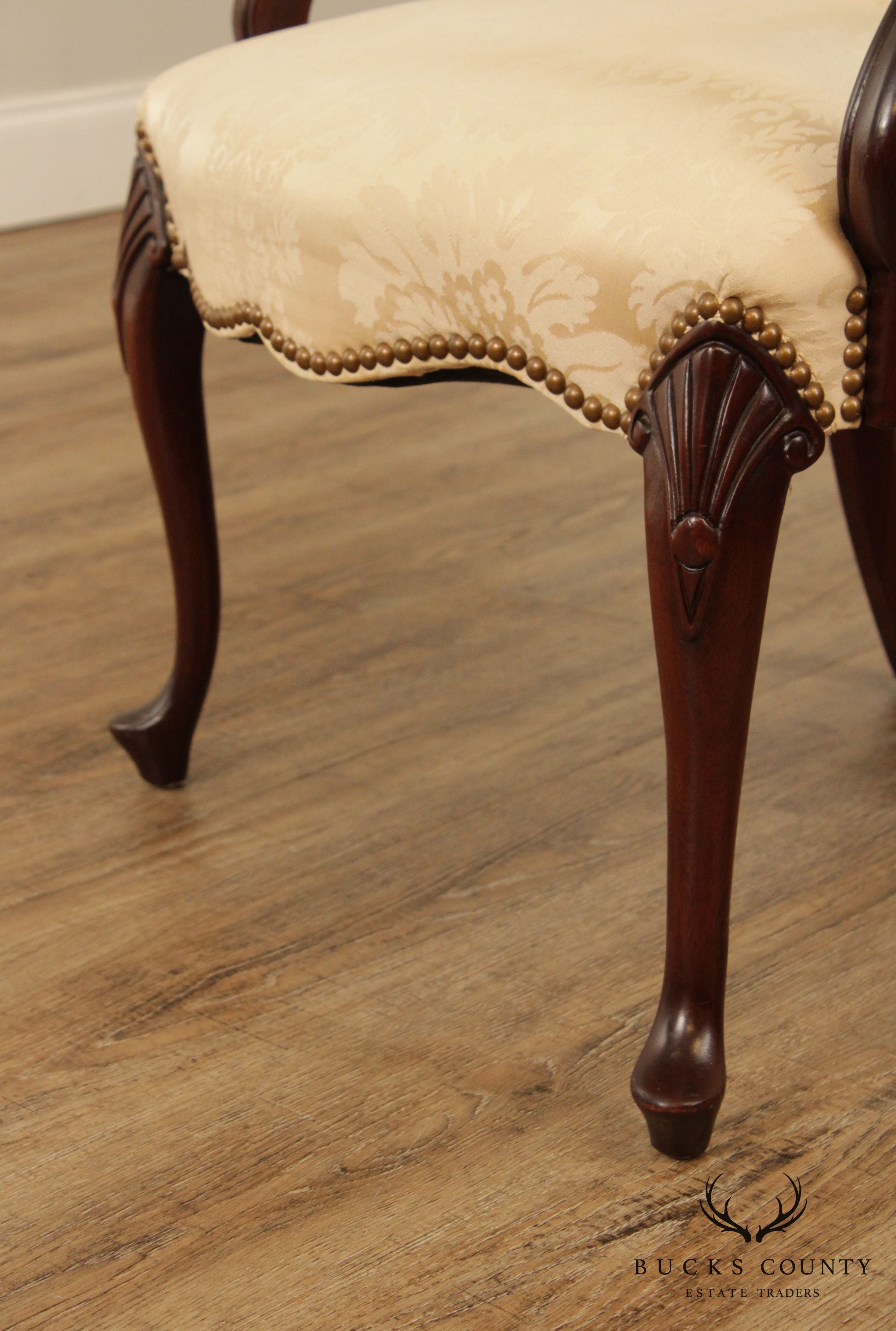 Hickory Chair Queen Anne Style Mahogany Armchair