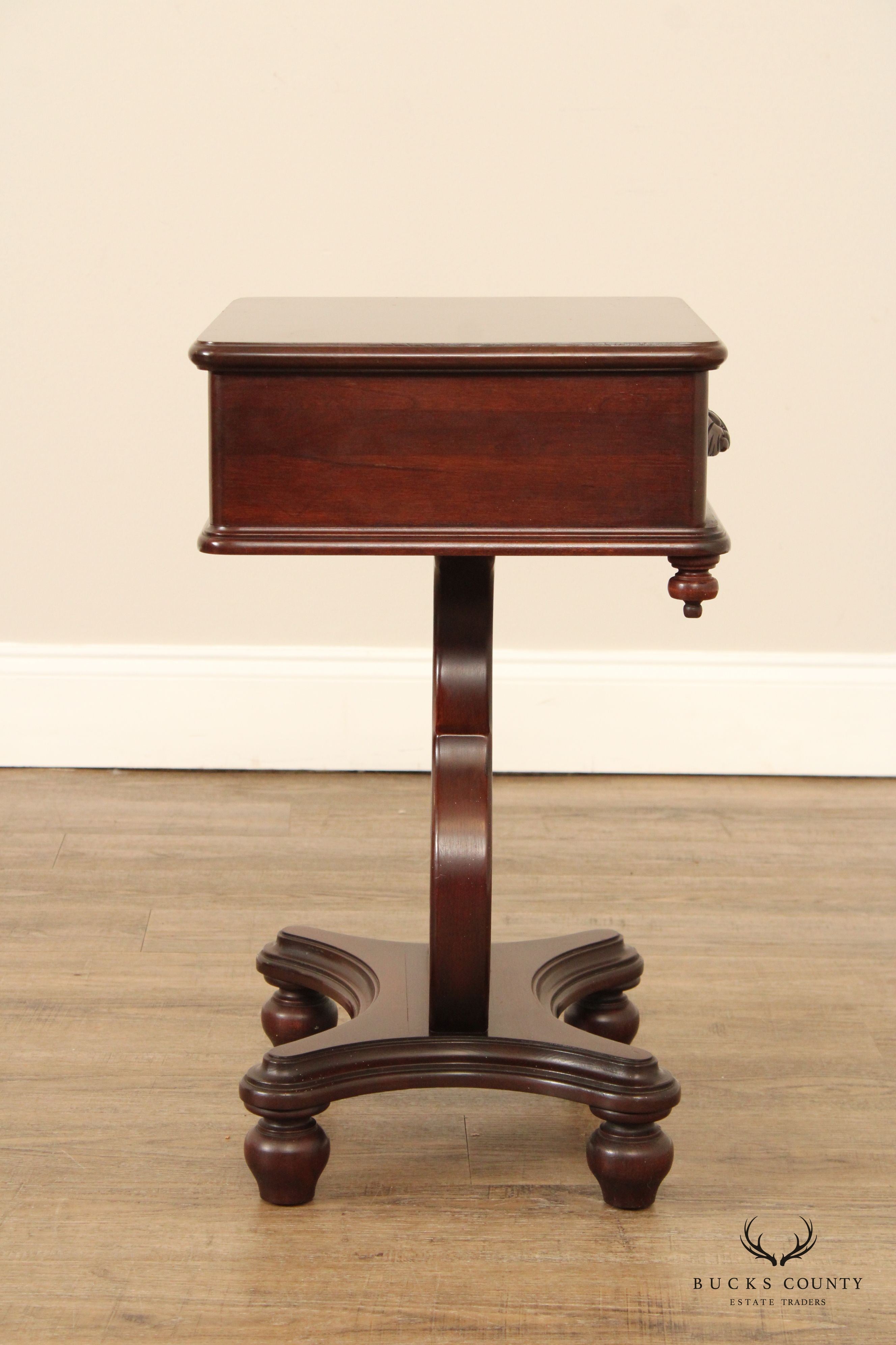 Victorian Style Vintage Pair of One-Drawer Side Tables