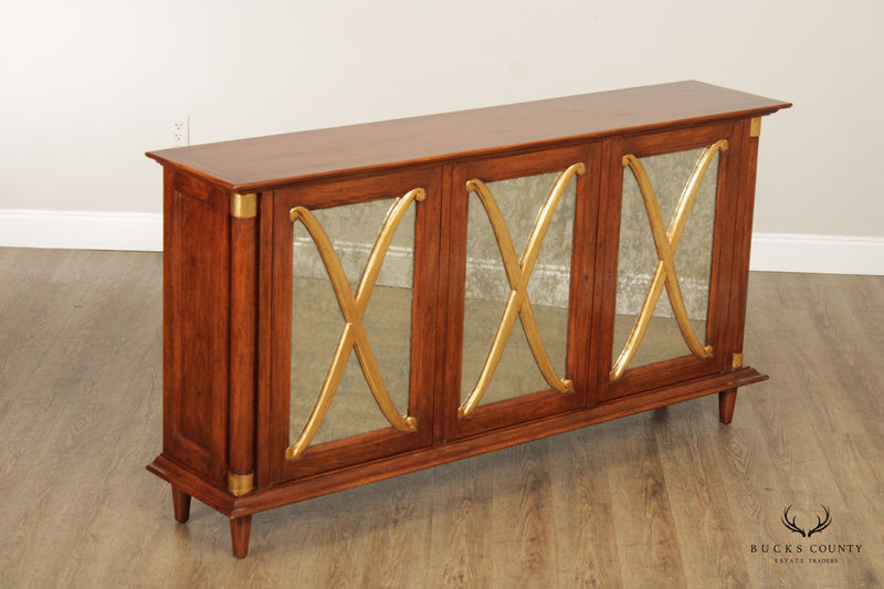 Exceptional Neoclassical Style Mirrored Door Fruitwood Sideboard