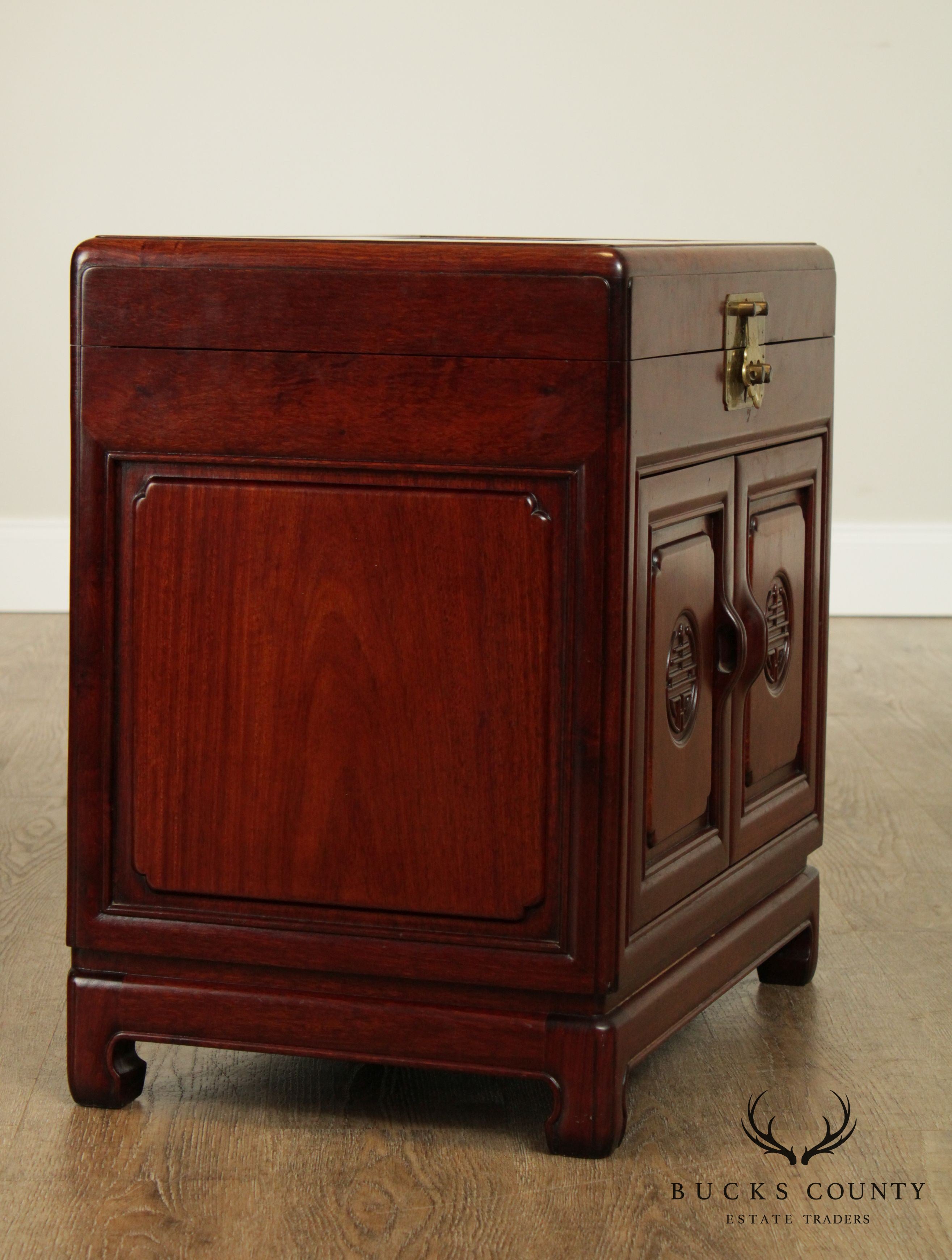 Chinese Rosewood Vintage Jewelry Chest