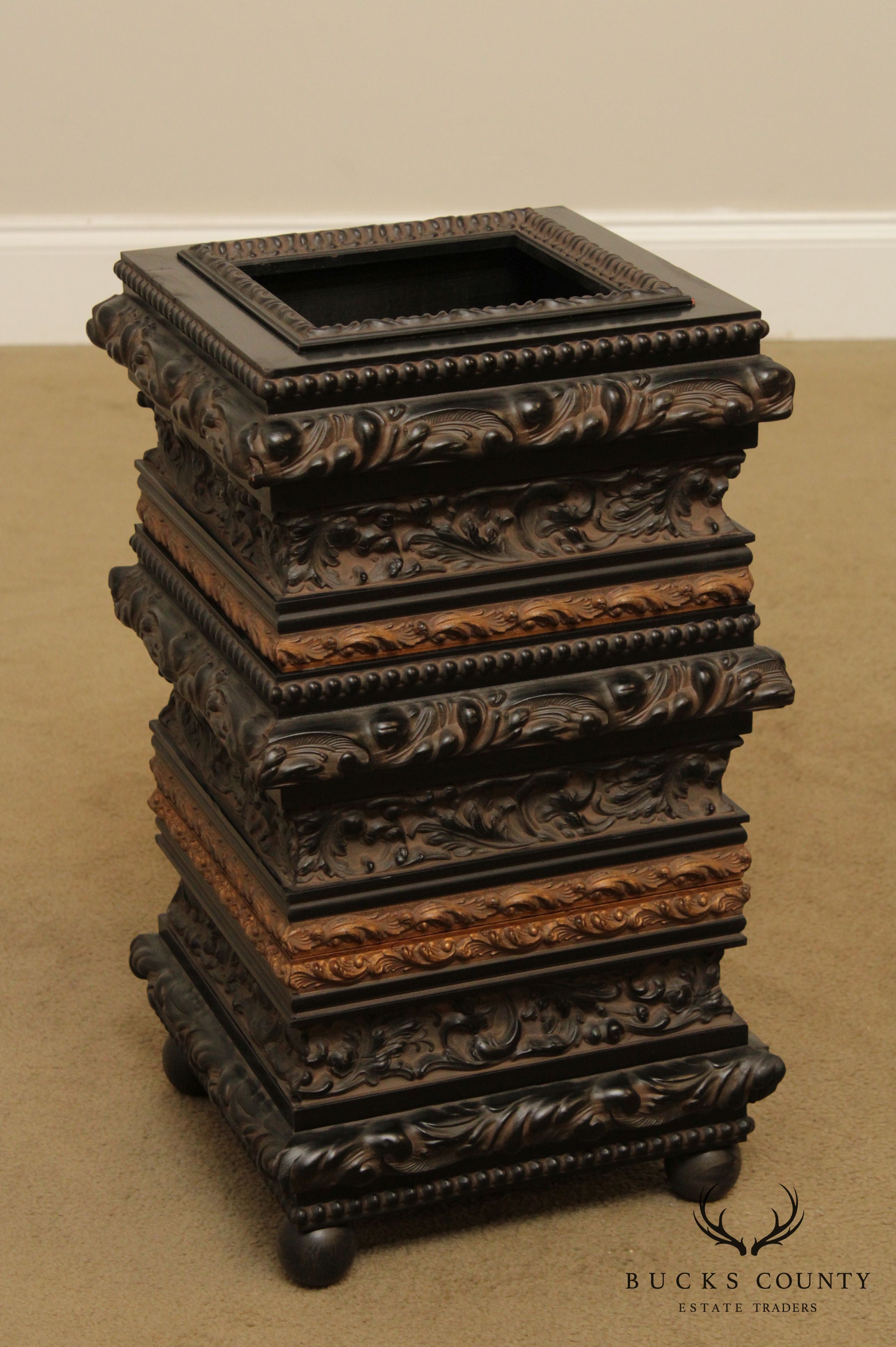 Italian Renaissance Style Carved Umbrella Stand