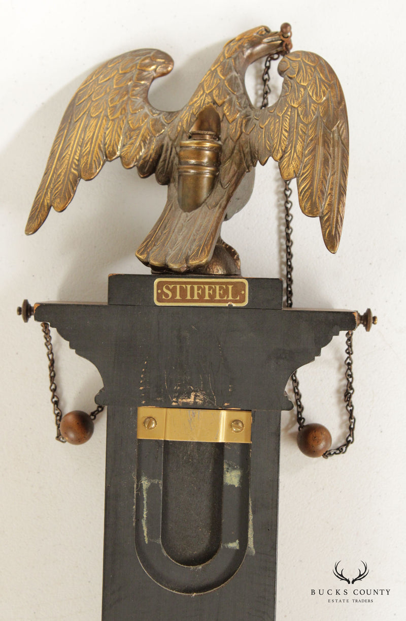 Stiffel Federal Style Carved Wood and Brass Barometer