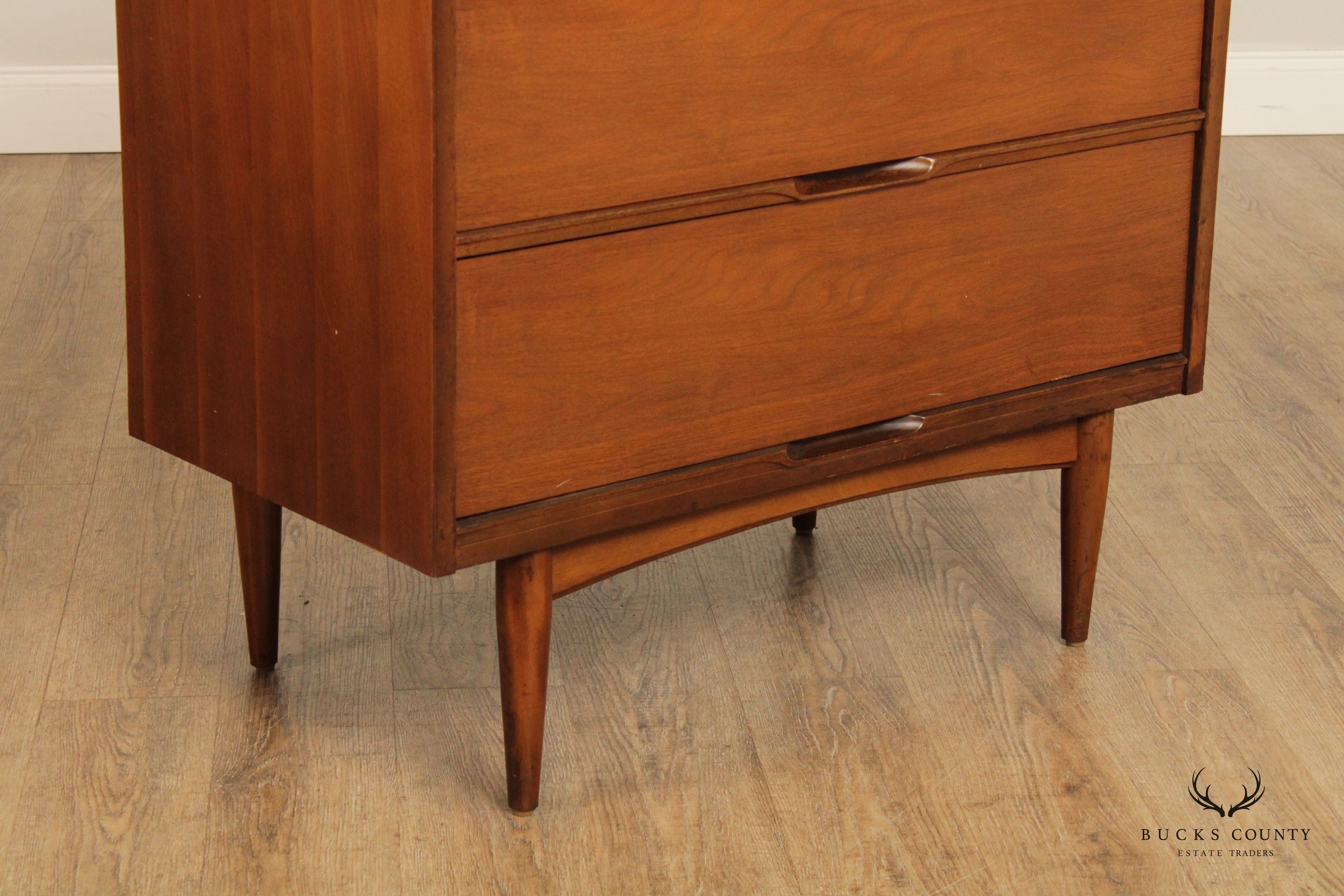 Mid Century Modern Walnut High Chest of Drawers