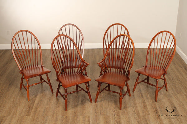Windsor Style Set of 6 Cherry Dining Chairs