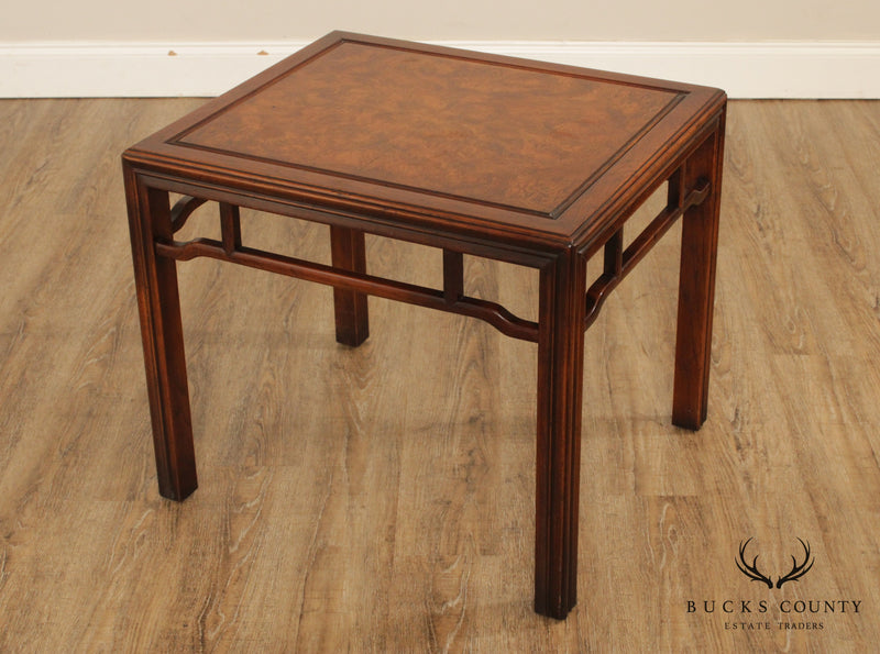 Drexel Tai-Ming Collection Asian Style Burlwood Side Table