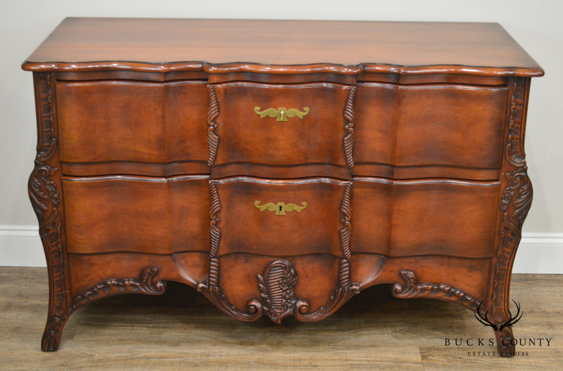 Widdicomb French Louis XV Style Fruitwood Carved Serpentine Chest of Drawers