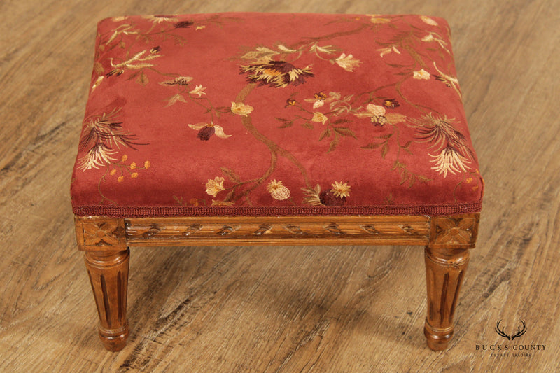 French Louis XVI Style Carved Foot Stool