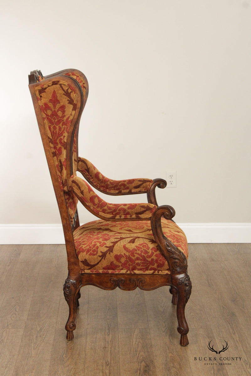 Century French Louis XV Provincial Style Wing Back Armchair