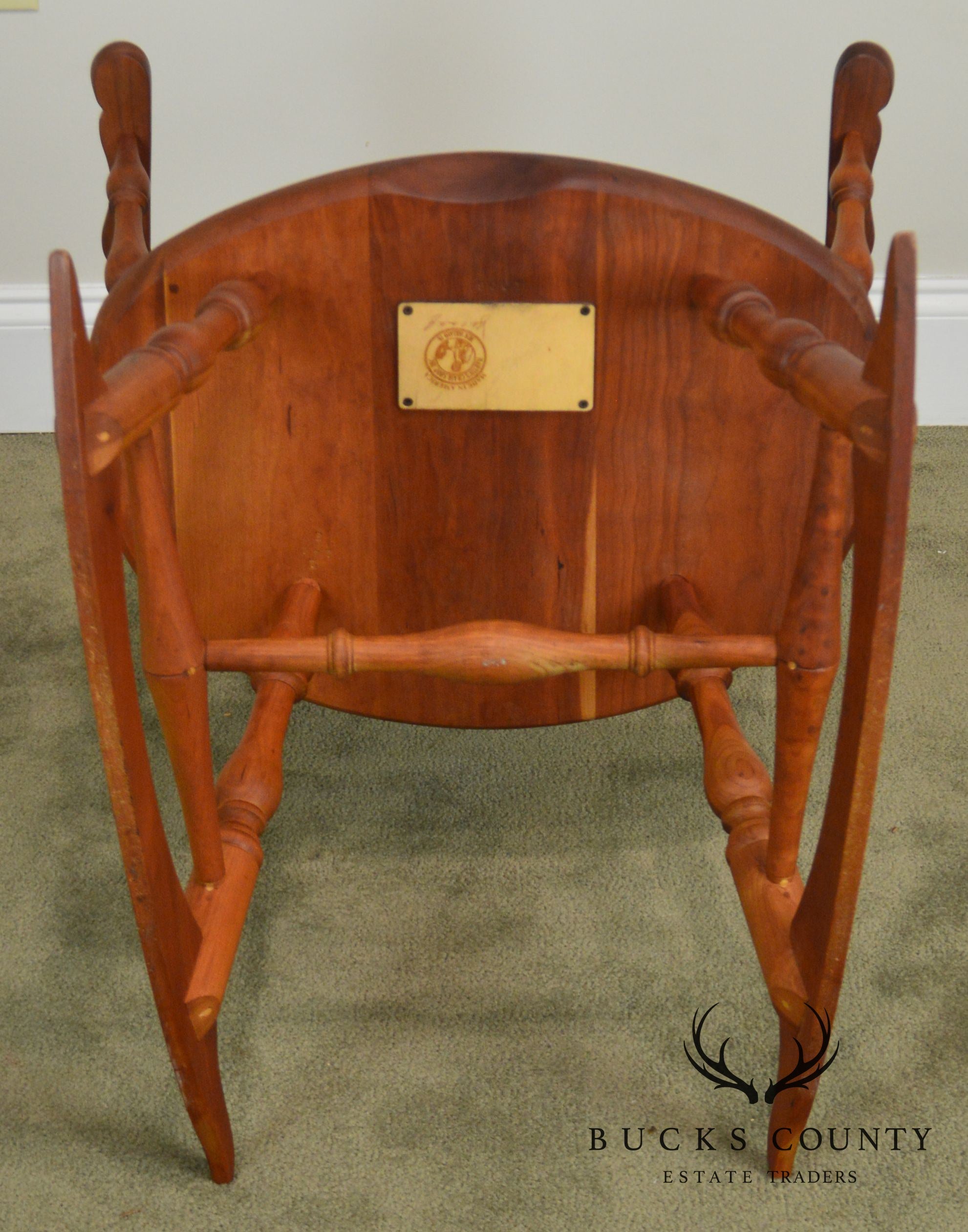 Martins Chair Shop Inc Bench Made Solid Cherry Sackback Pair of Windsor Rockers (B)