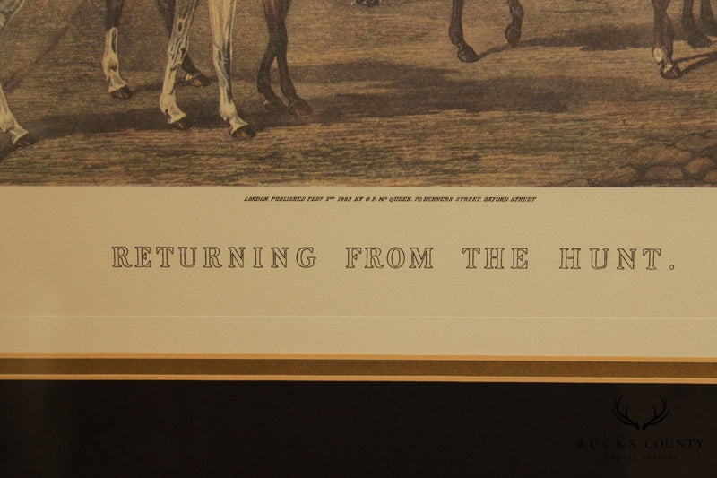 William Shayer 'Returning From the Hunt' Custom Framed Fox Hunt Lithograph Print