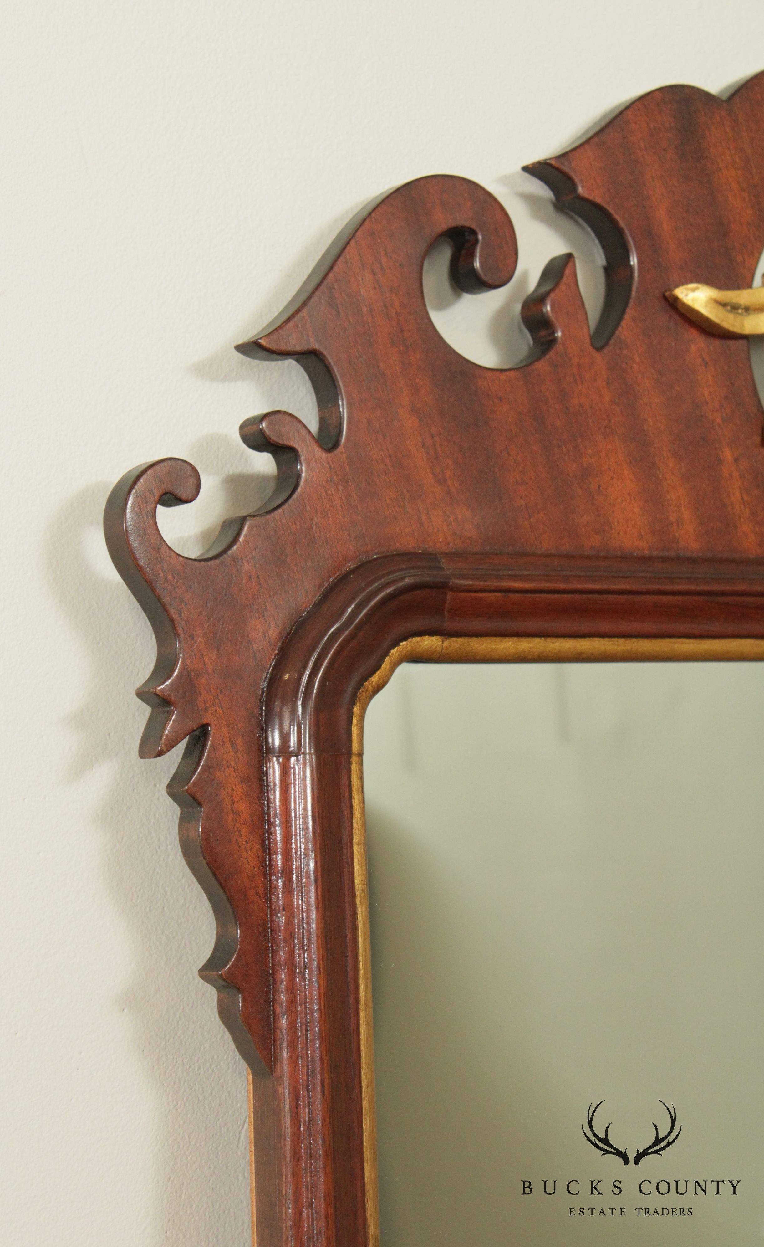 Chippendale Style Quality Mahogany Frame Wall Mirror