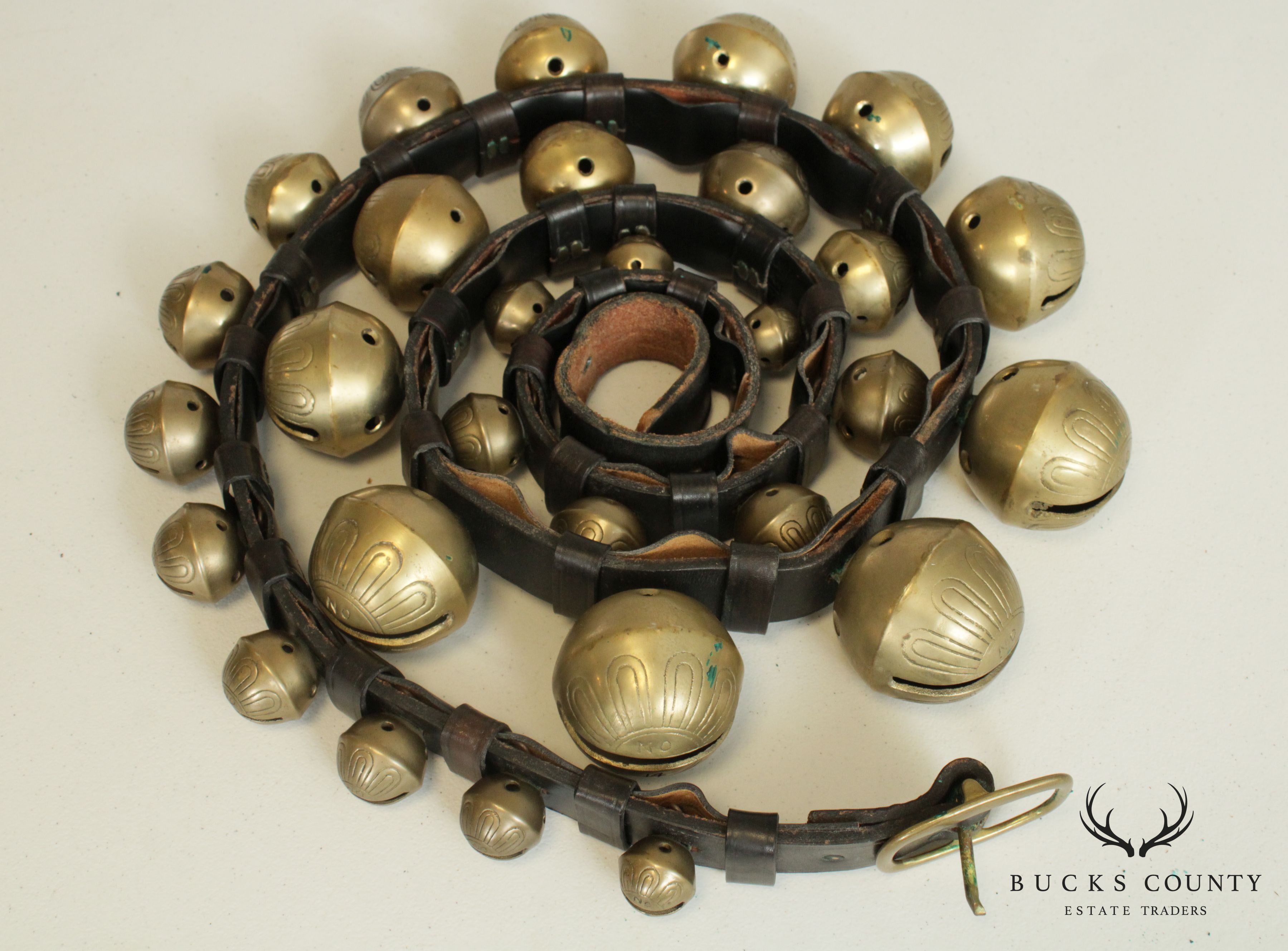 Vintage Strand of 29 Double Graduated Brass Sleigh Bells