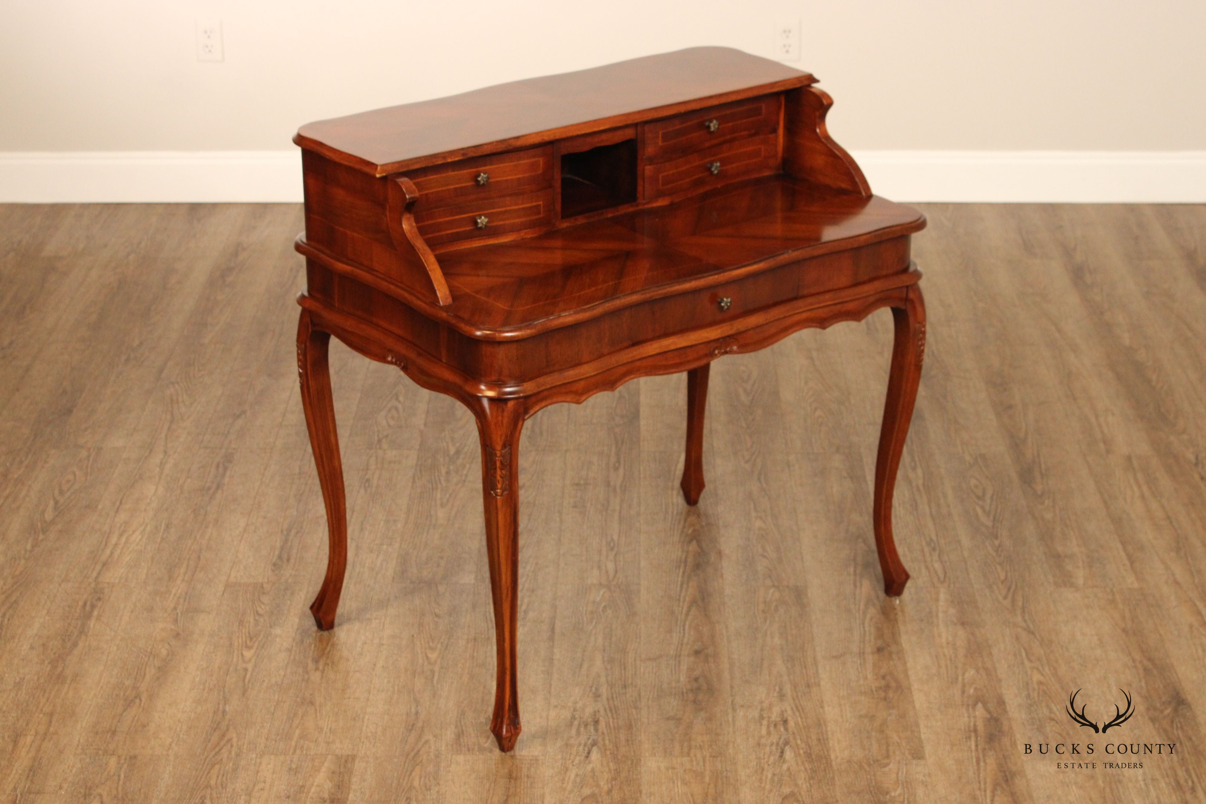 Italian Provincial Louis XV Style Walnut Writing Desk