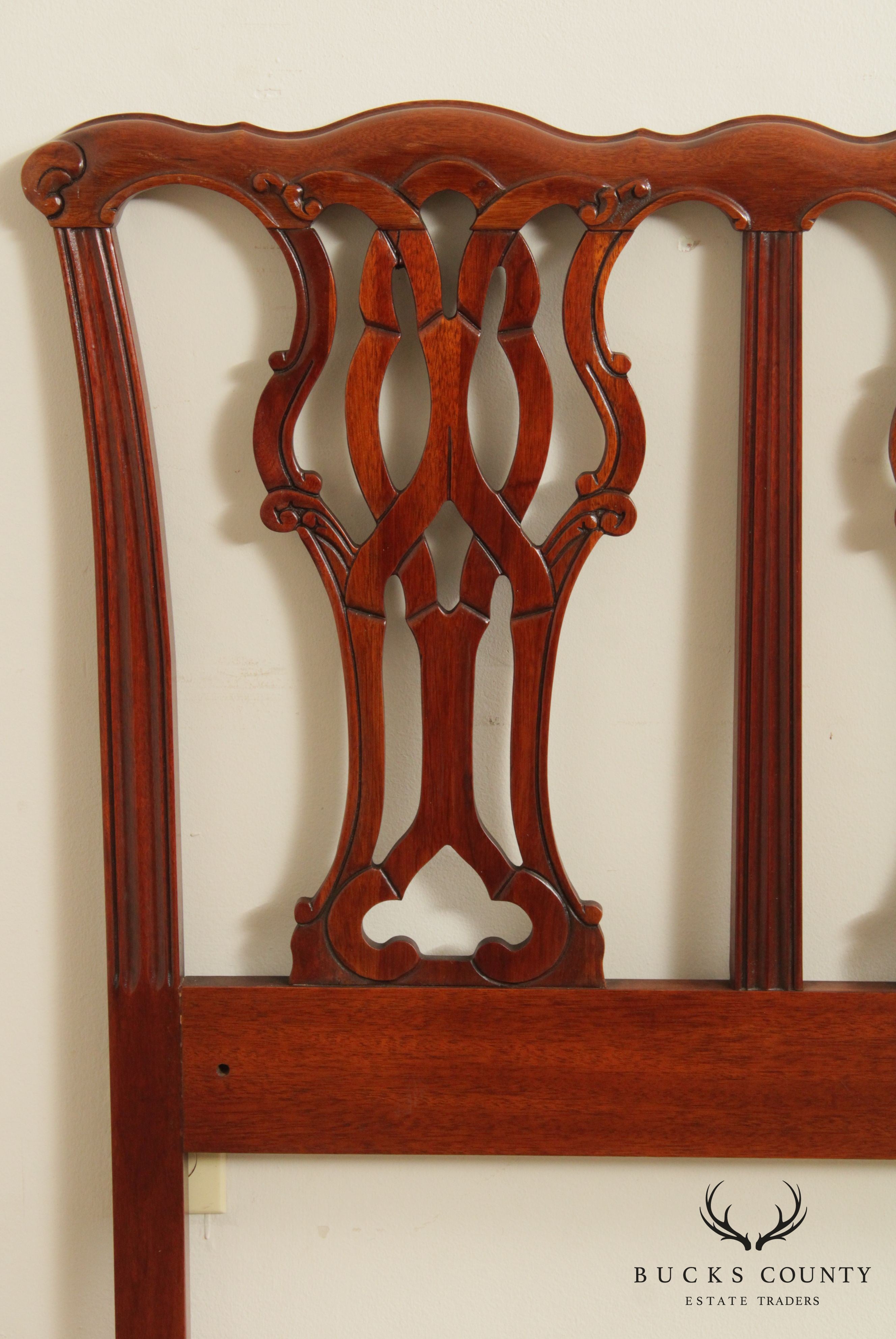 Chippendale Style Carved Mahogany Custom Size Headboard