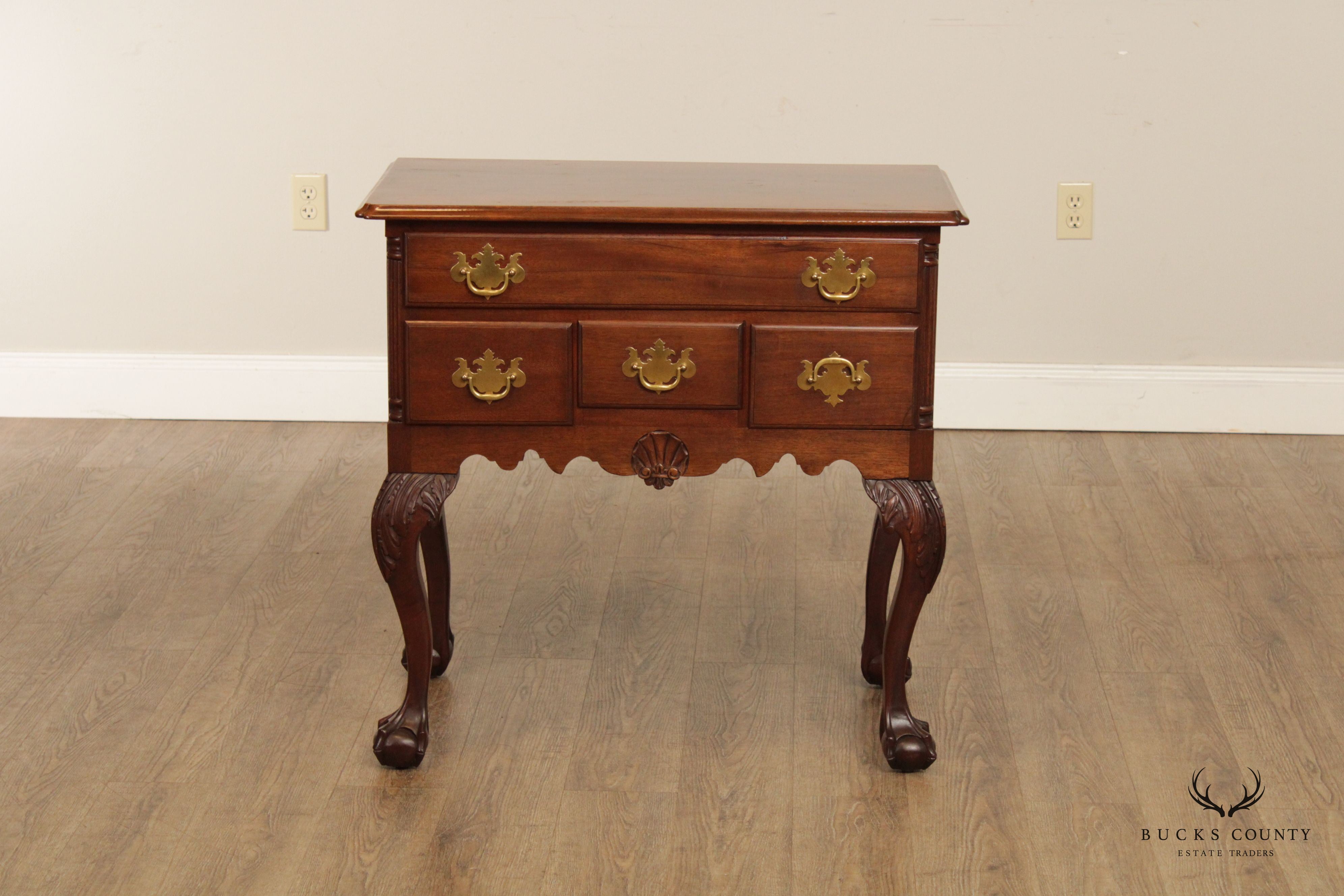 Antique Chippendale Style Ball and Claw Foot Mahogany Lowboy