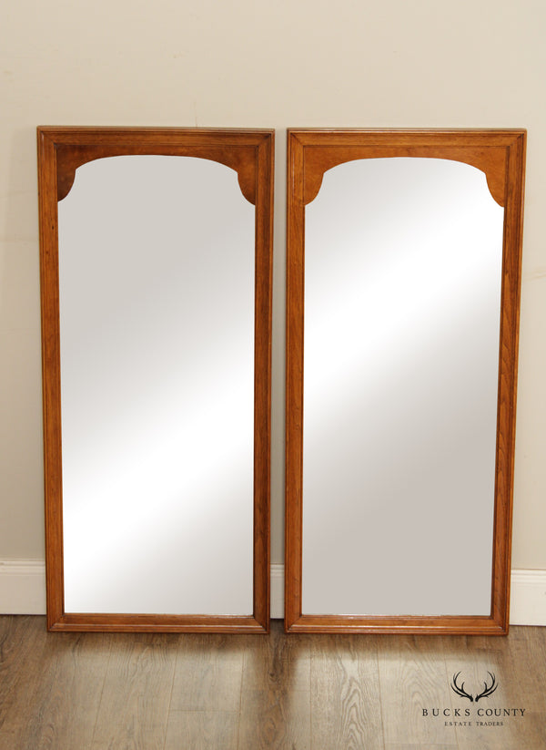 Mid Century Modern Pair of Burlwood Mirrors