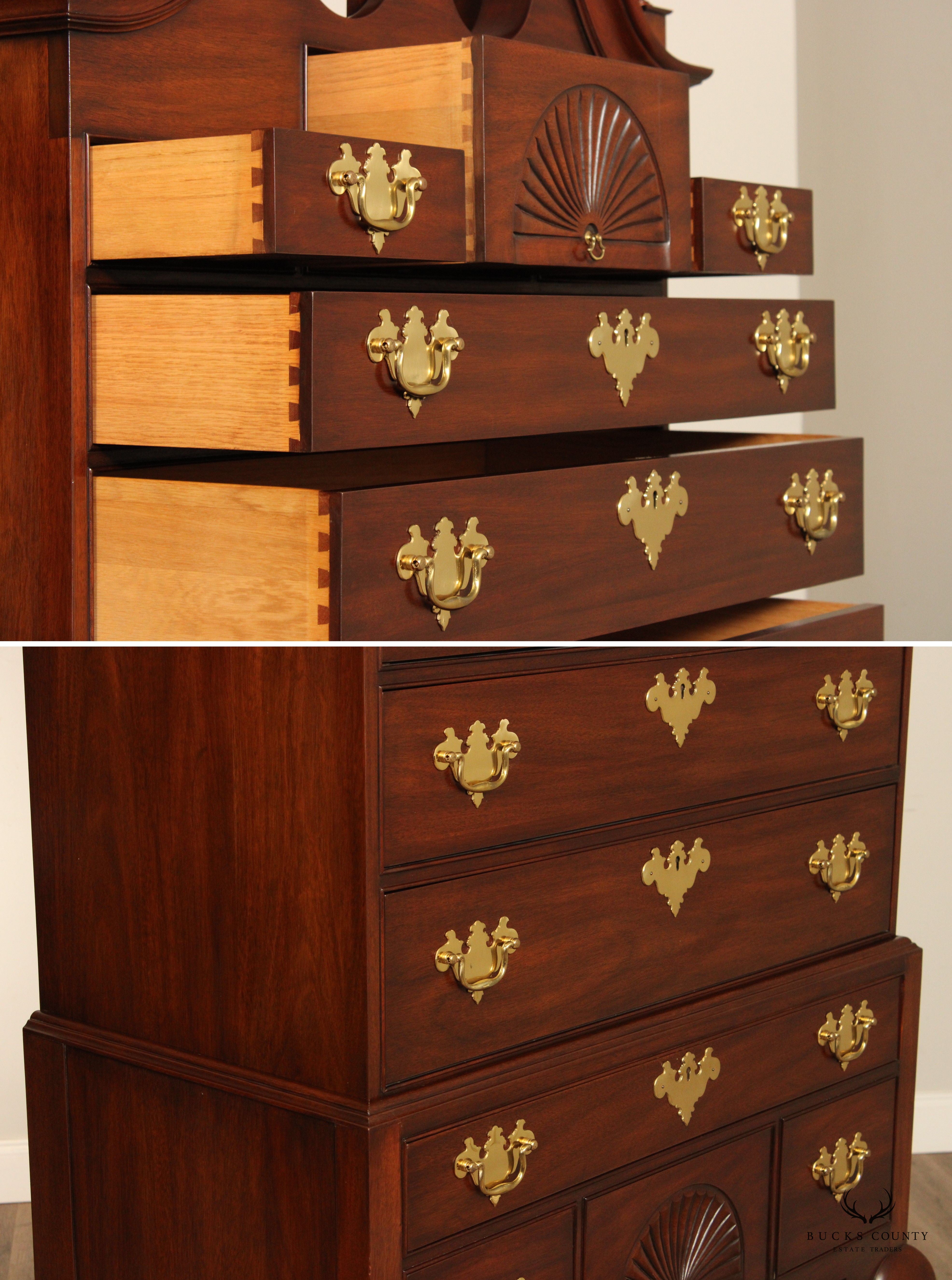 Henkel Harris Chippendale Style Mahogany 'SPNEA' Highboy Chest