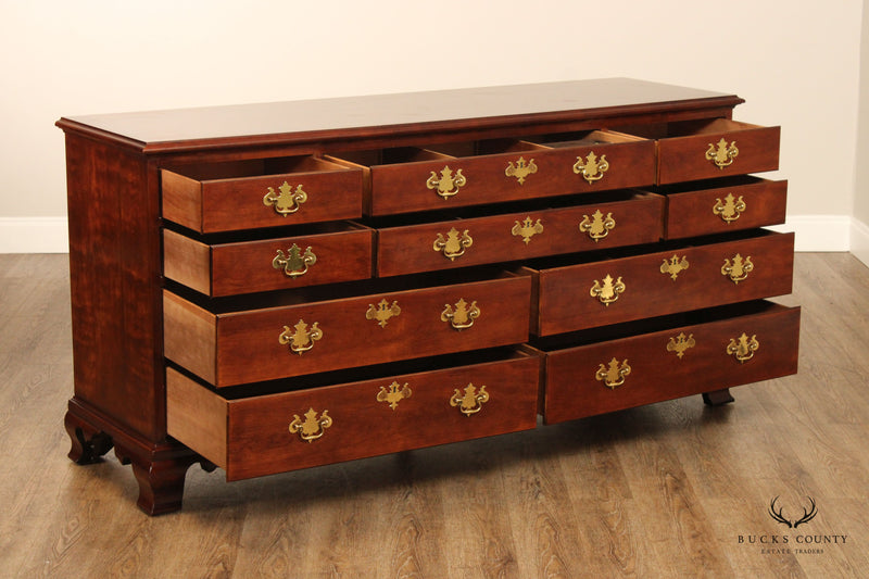 Henredon 'Salem' Chippendale Style Cherry Long Chest of Drawers