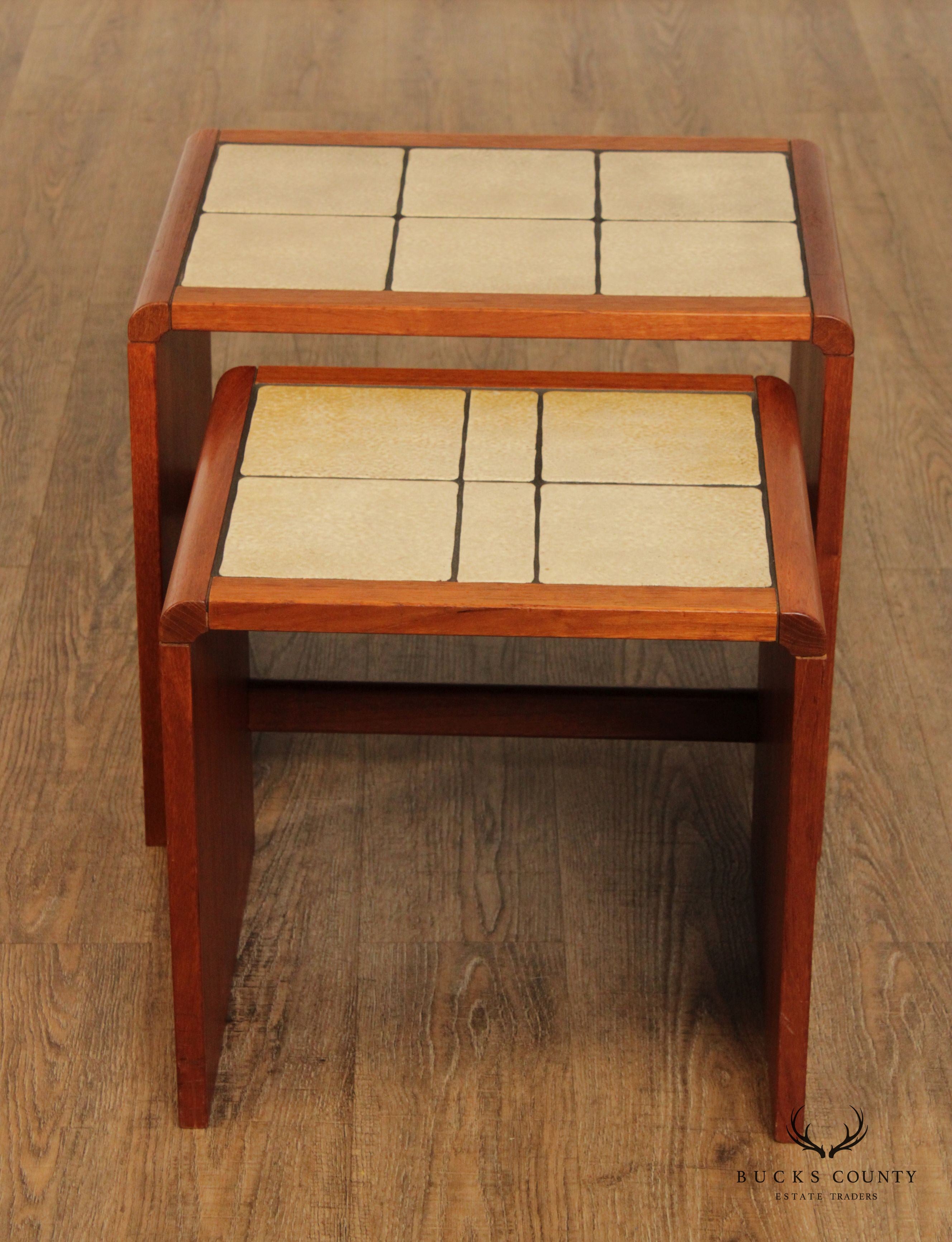 Mid Century Danish Modern Pair of Teak Nesting Tables