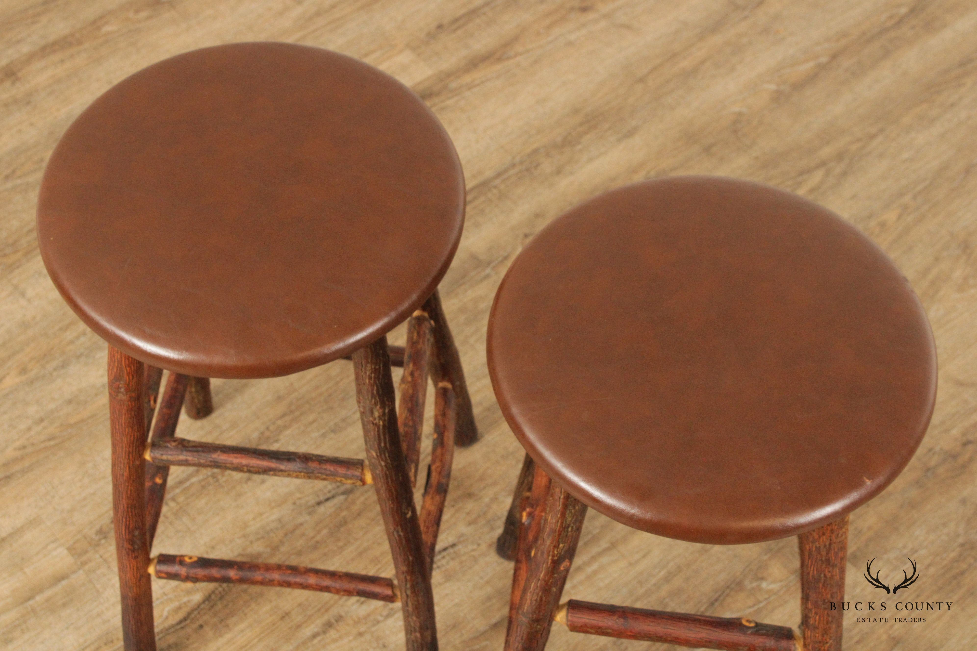 Old Hickory Pair Rustic Bar Stools