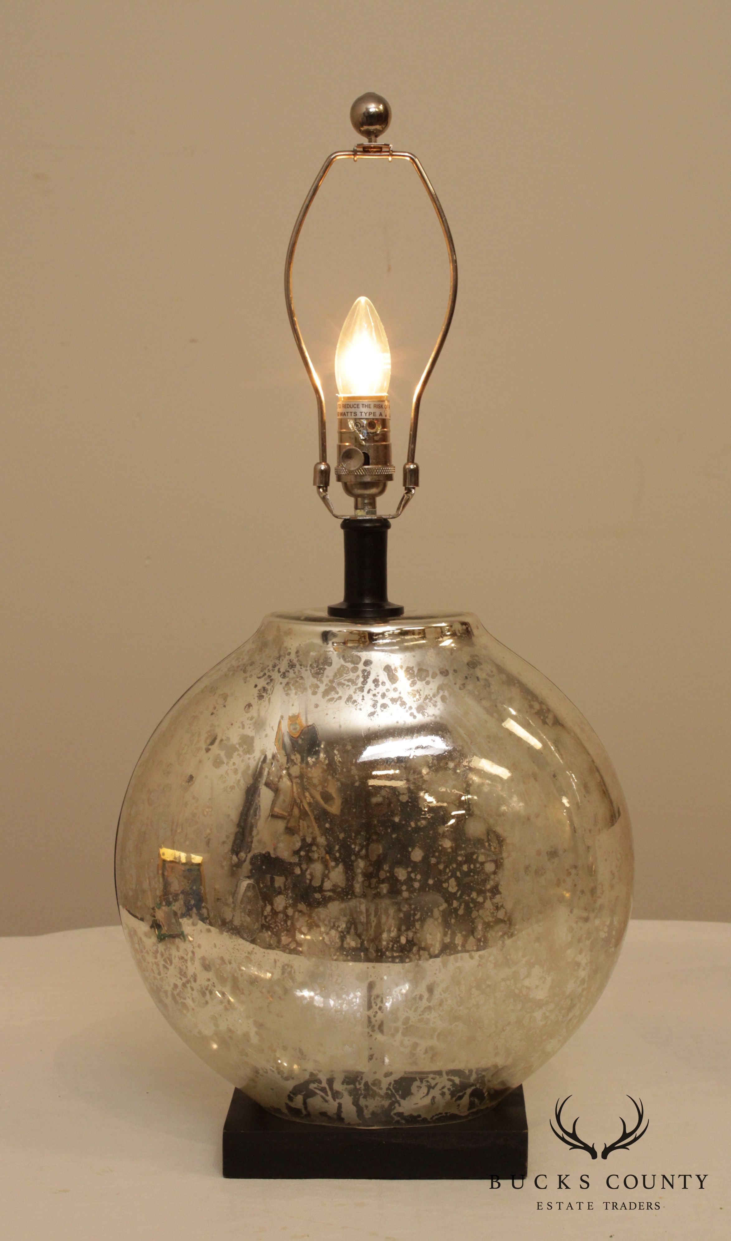 Modern Mercury Glass Lamp with Shade