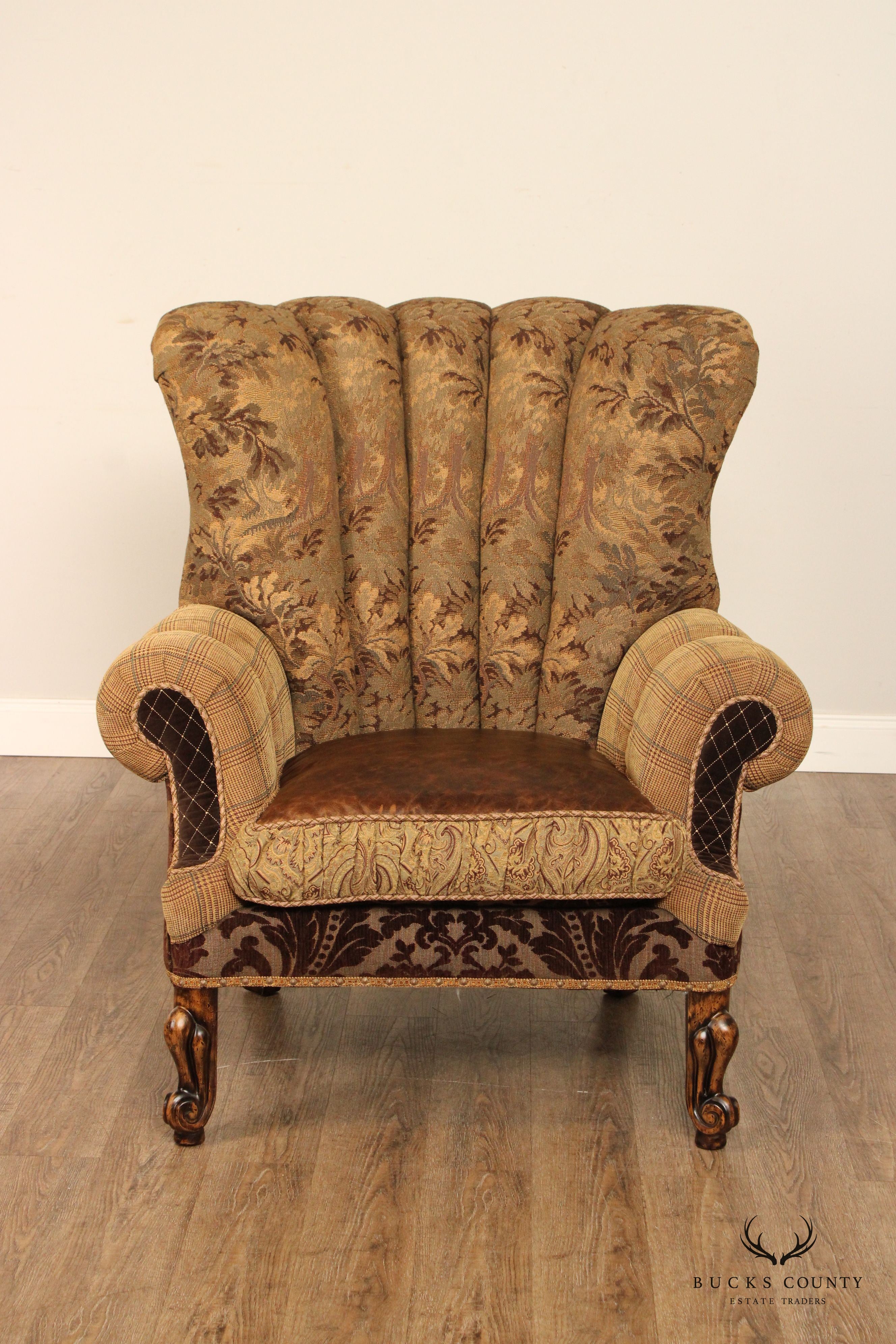 Jeff Zimmerman French Provincial Style Channel Back Armchair