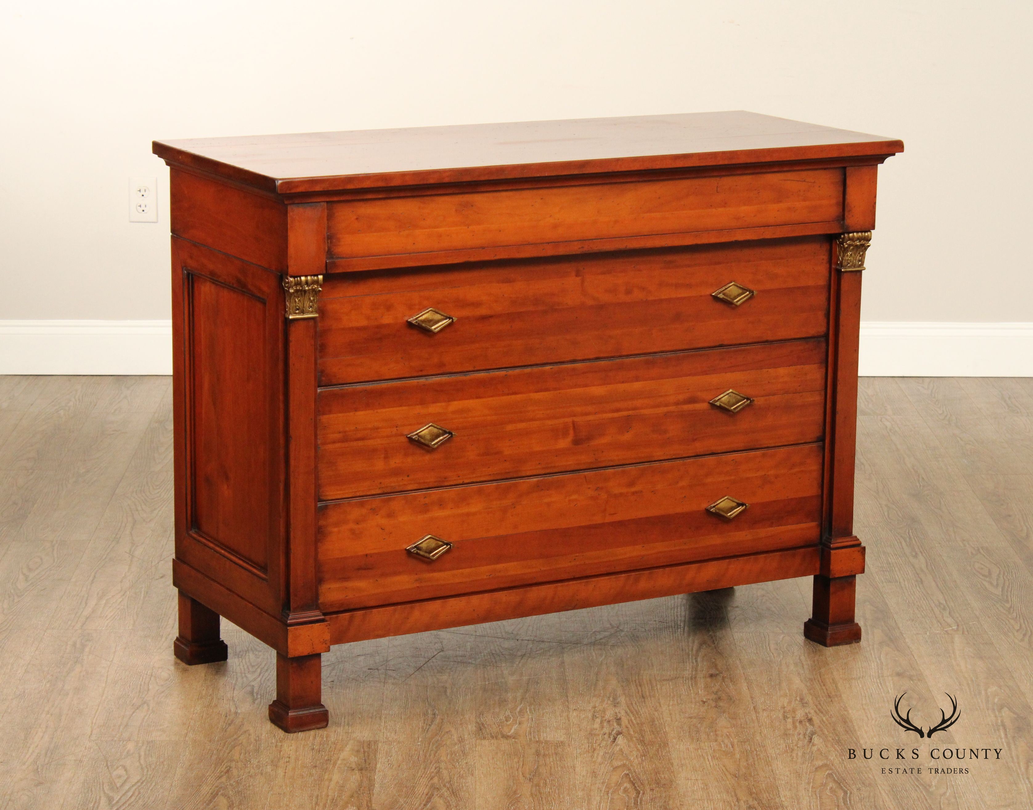 Annibale Colombo French Empire Style Cherry Chest Of Drawers