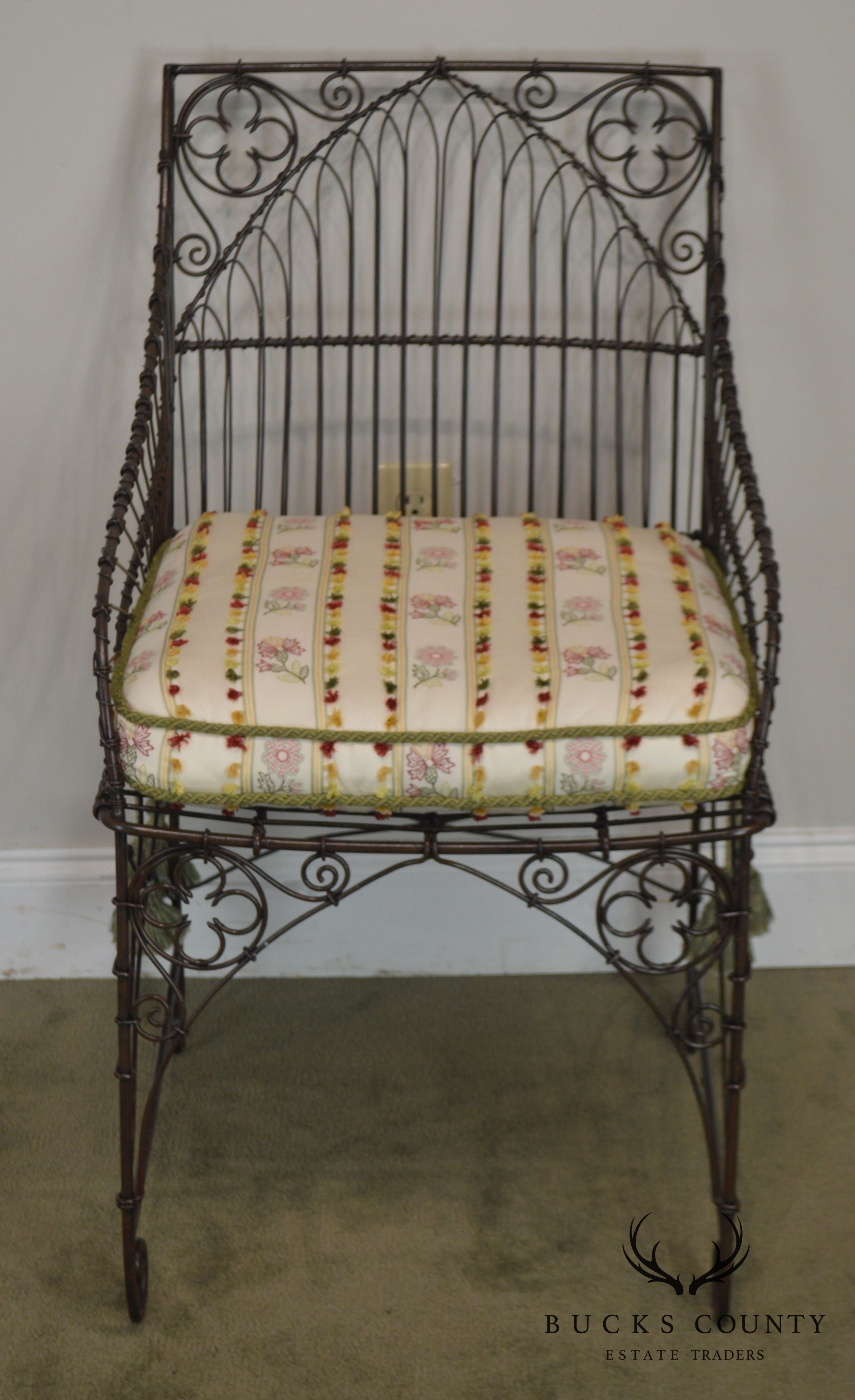 Palecek Victorian Style Metal Wire Armchair