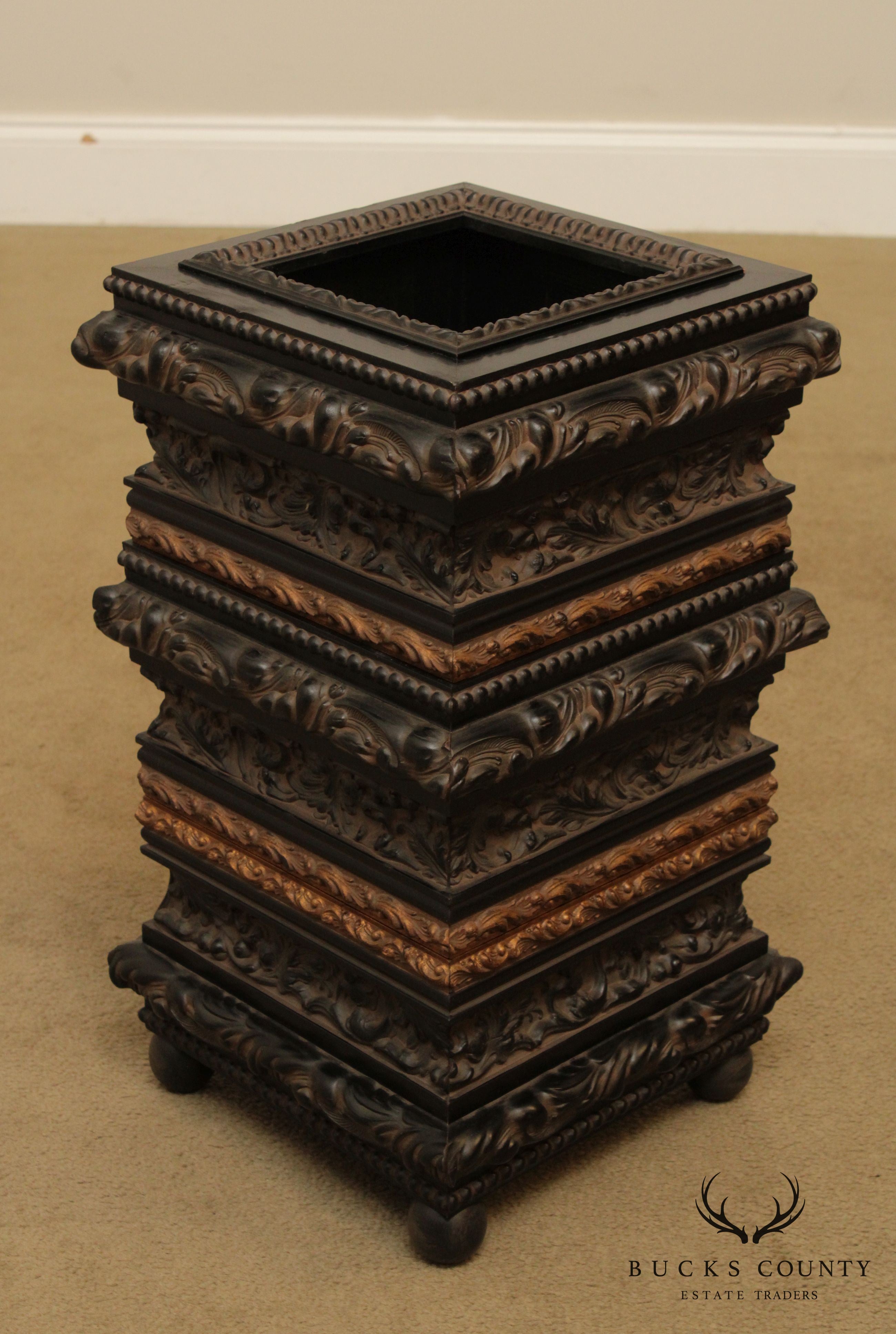 Italian Renaissance Style Carved Umbrella Stand