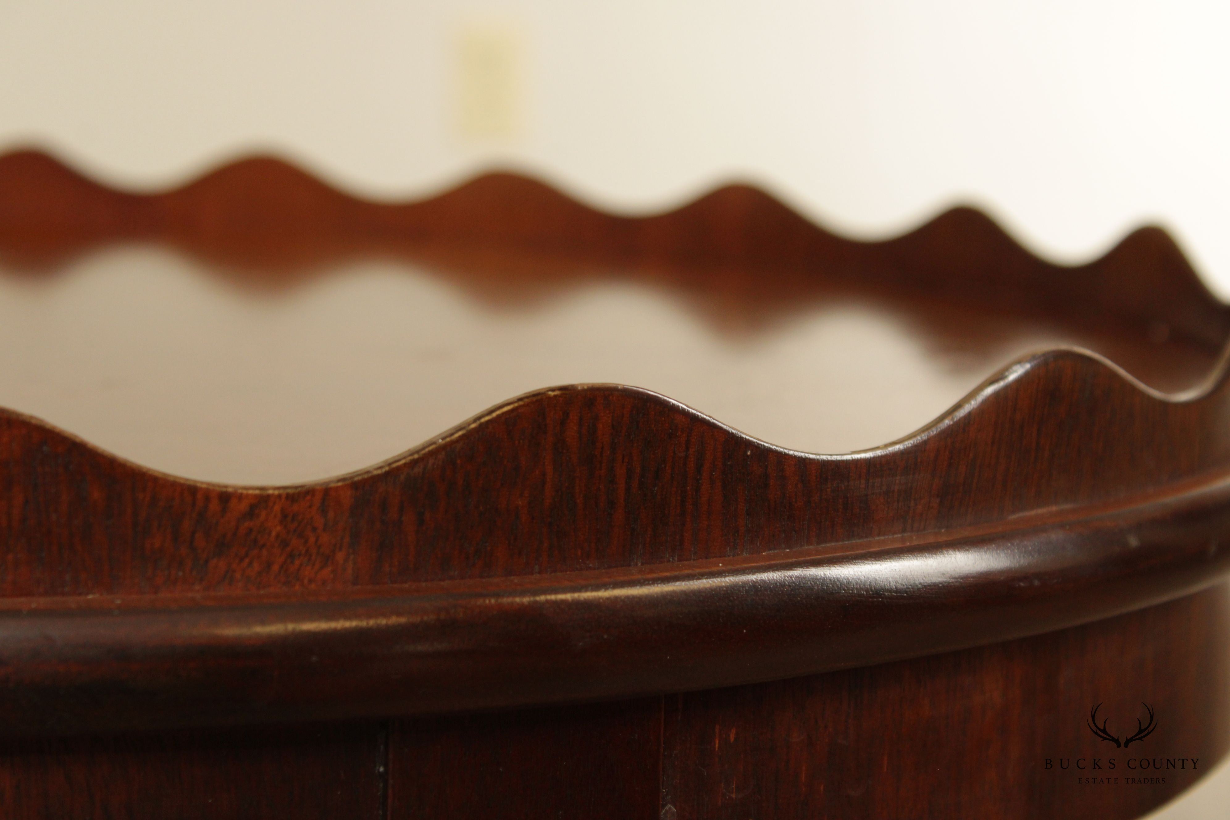 Chippendale Style Oval Inlaid Mahogany Coffee Table