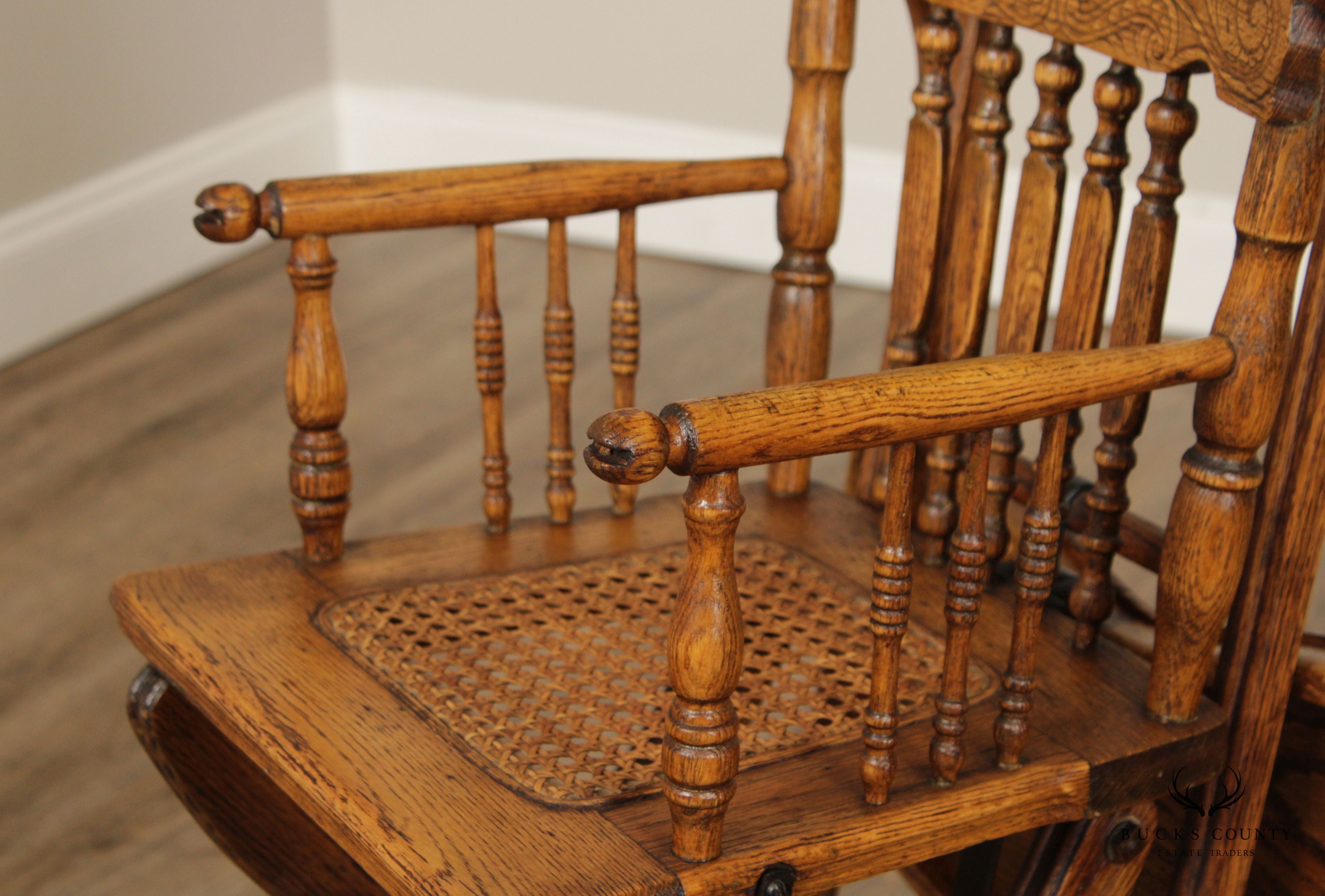 Antique Victorian Oak Combination High Chair