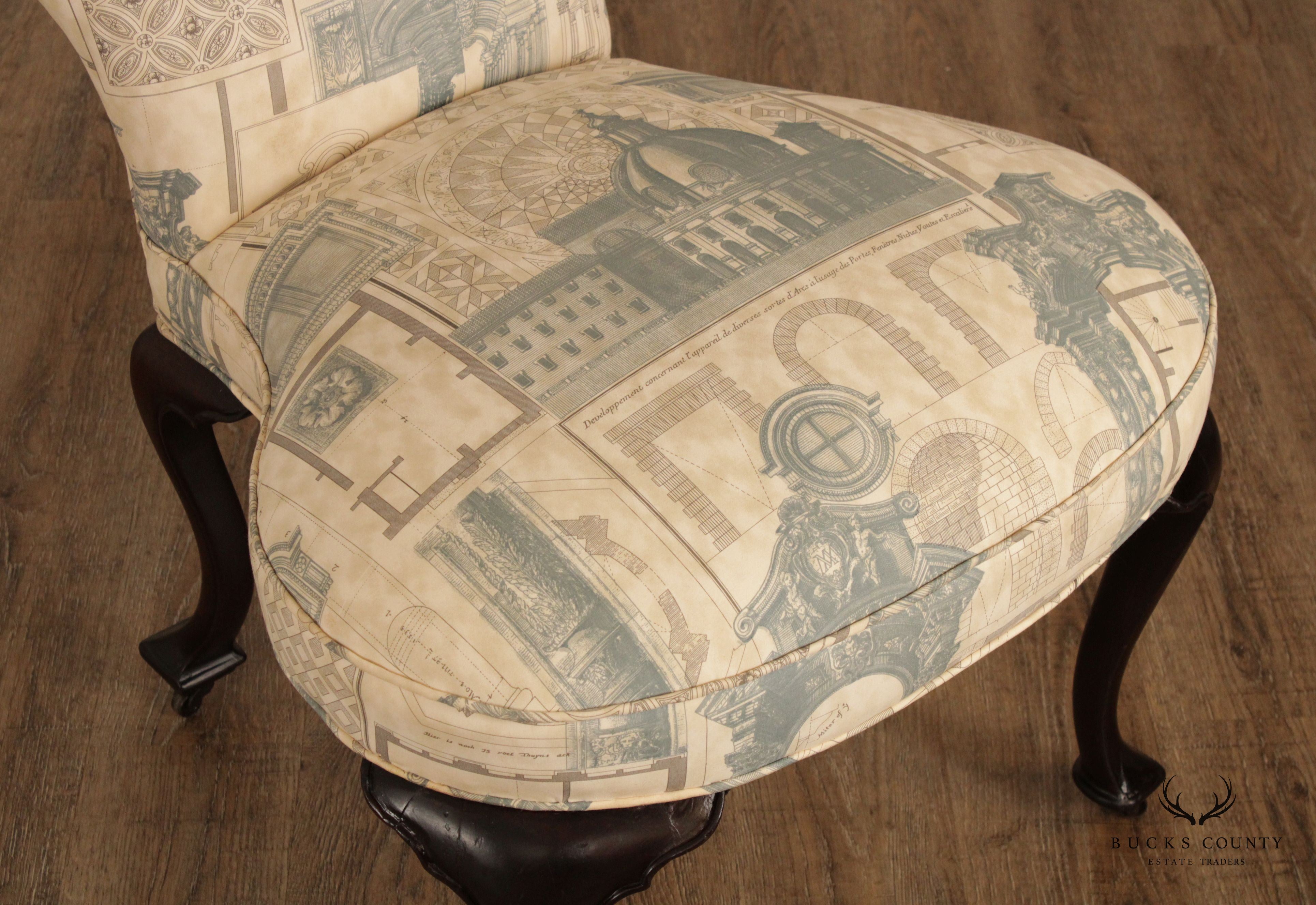 English Victorian Custom Upholstered Side Chair