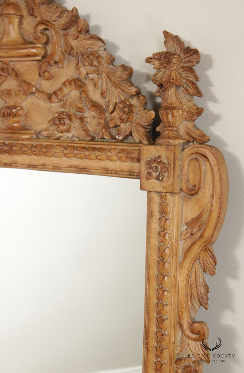 French Louis XVI Style Carved Wall Mirror