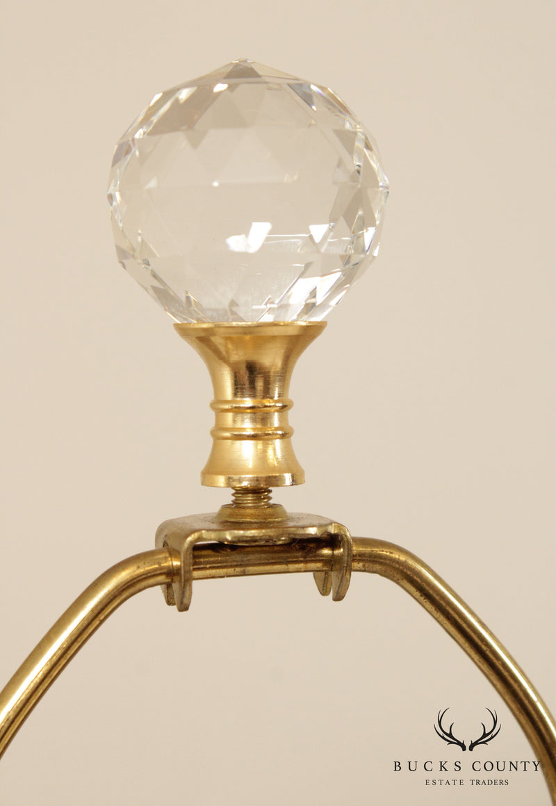 Quality Brass & Crystal Table Lamp
