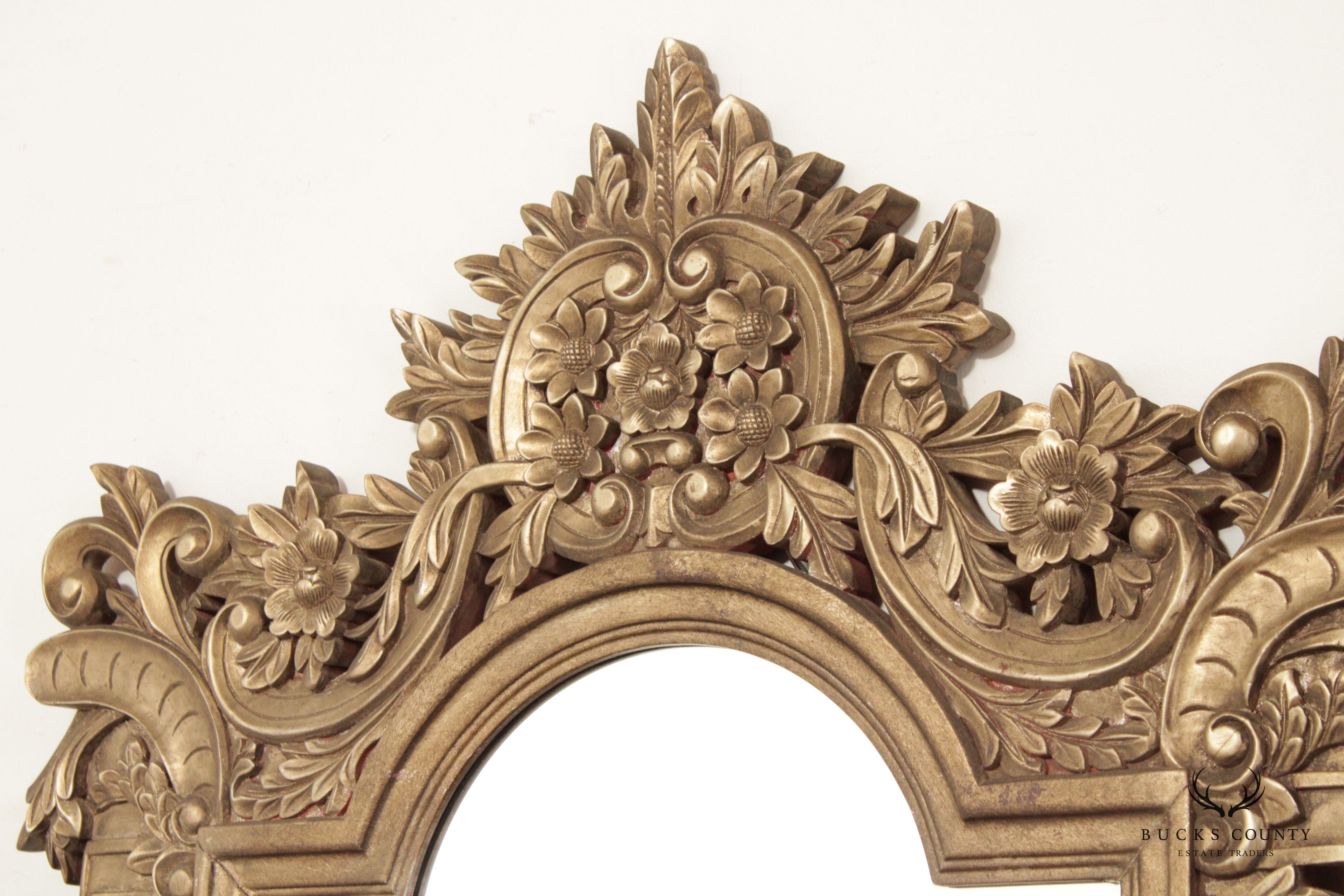 Howard Elliott Collection Pair Ornate Carved Wall Mirrors