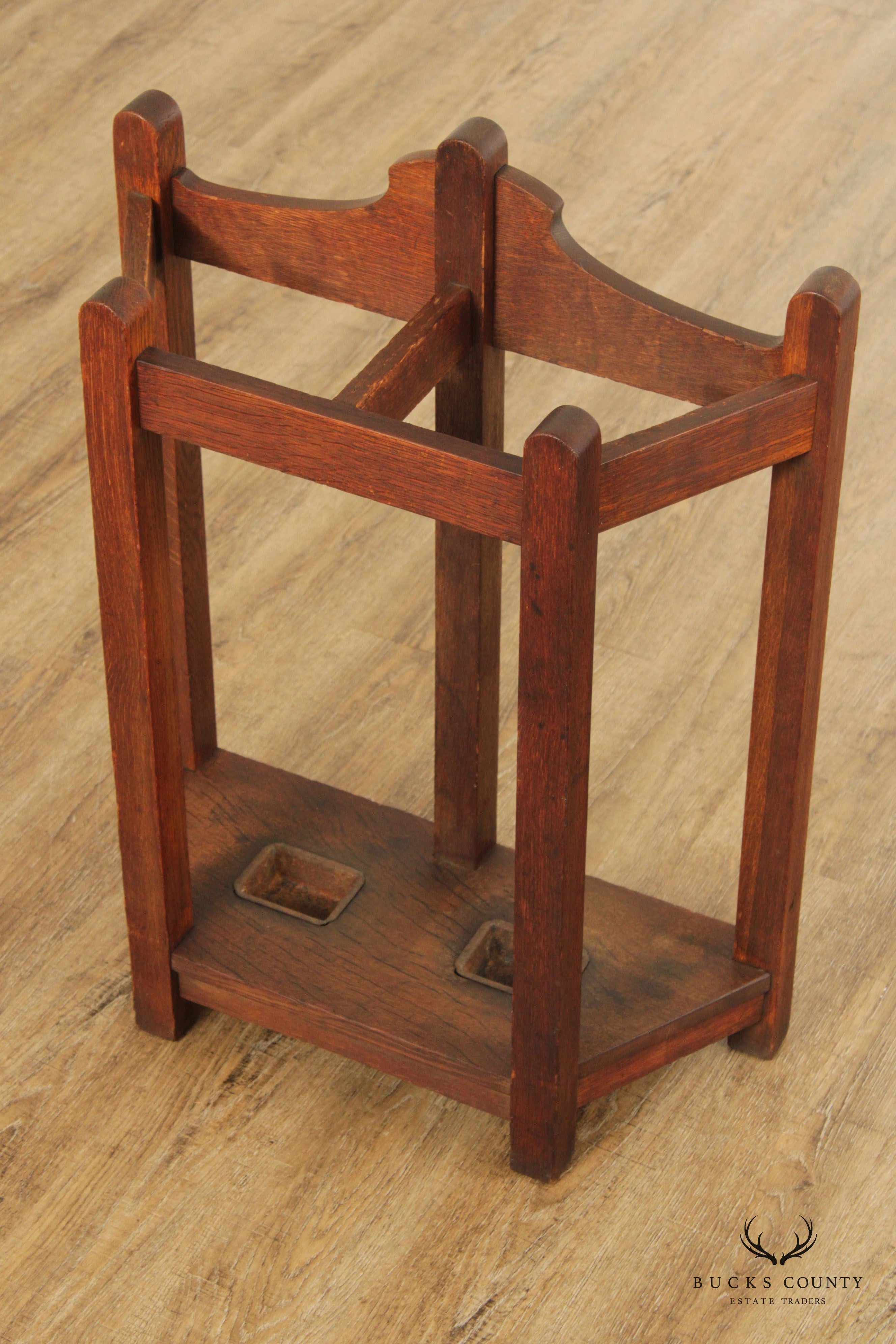 Stickley Brothers Antique Mission Oak Umbrella Rack