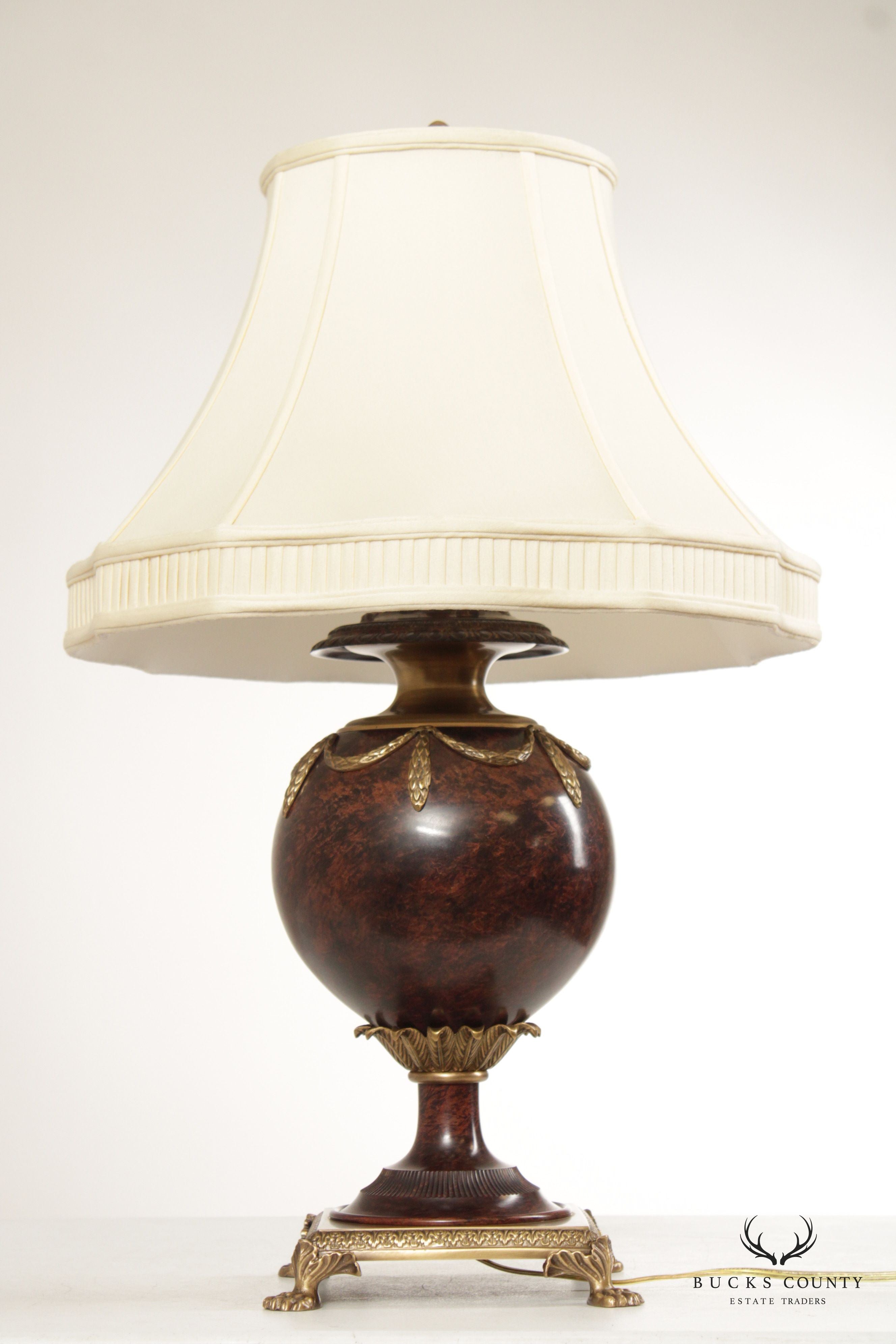 Neoclassical Style Brass Mounted Vasiform Table Lamp