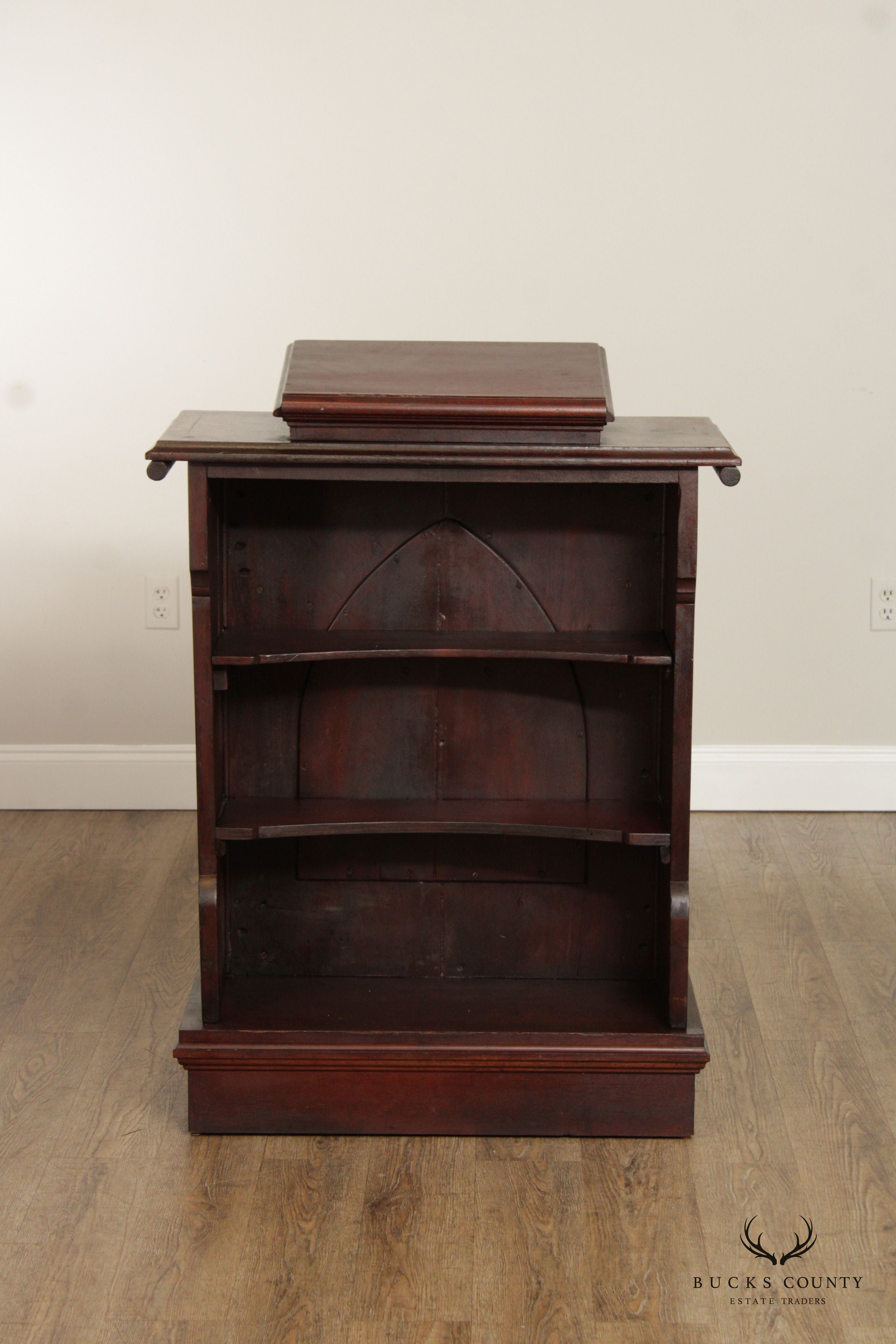 Gothic Revival Carved Walnut Podium