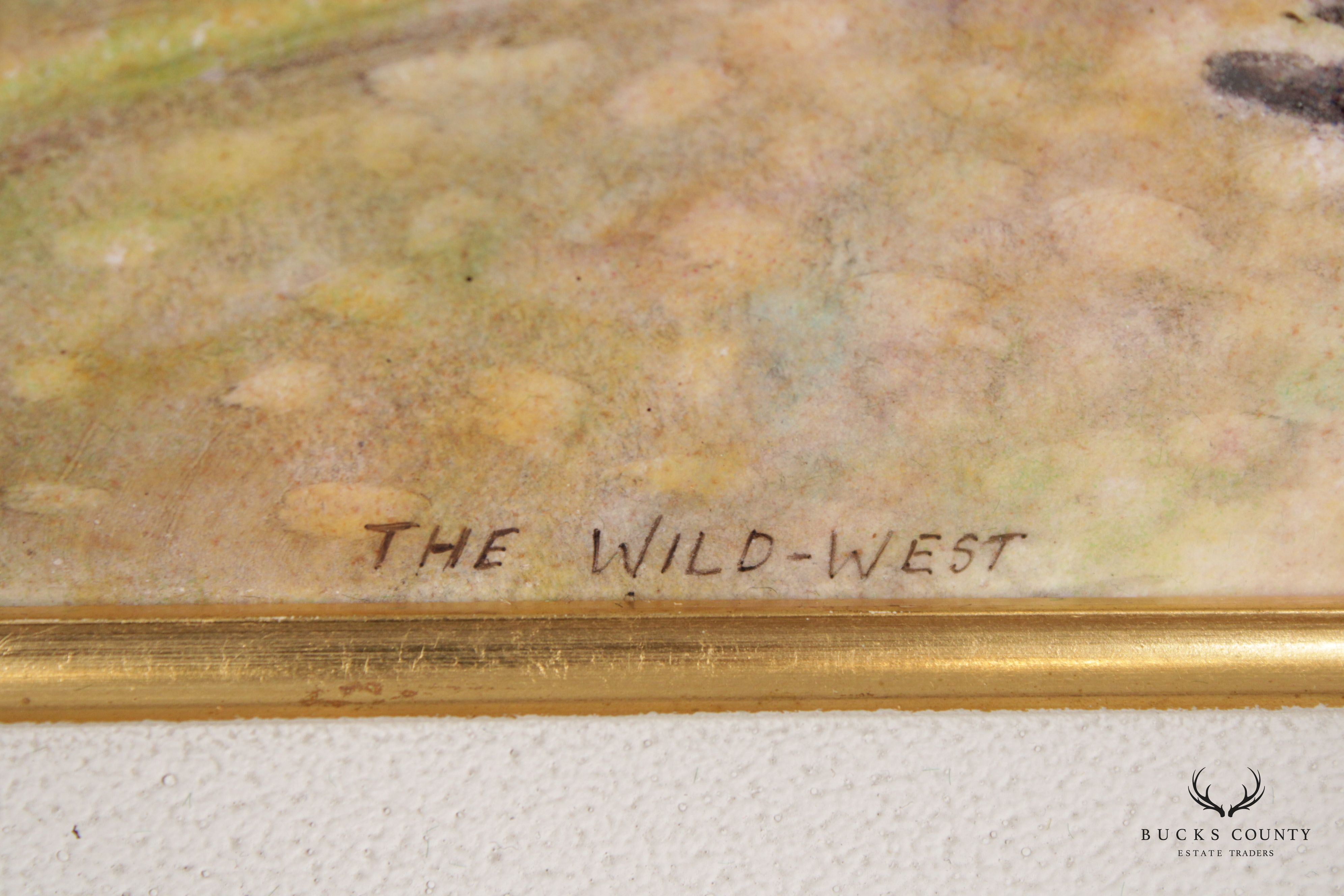 Pierre Bonnet 'The Wild West' Limoges France Enamel Wall Plaque