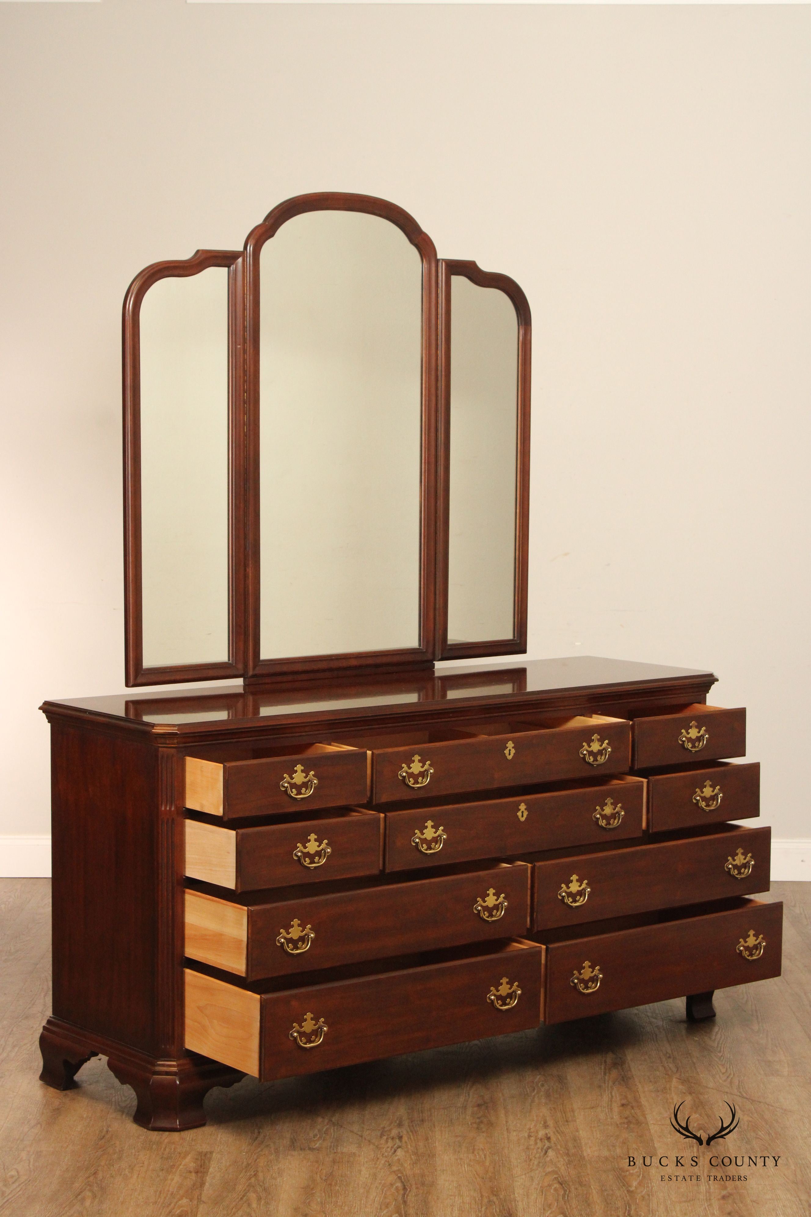 Drexel Heritage Vintage Cherry Dresser with Mirror